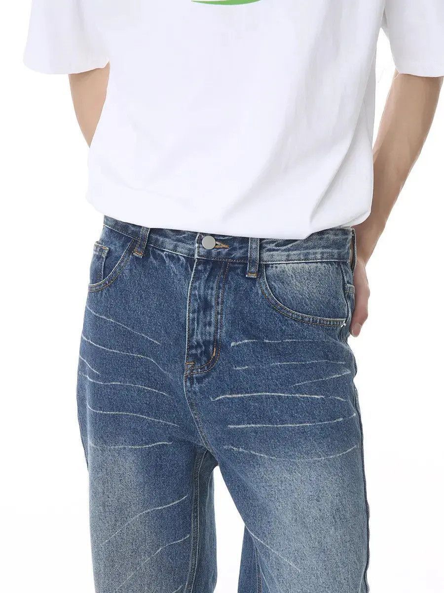 Japanese Brand Retro loose straight leg wide leg jeans Size US 32 / EU 48 - 5 Thumbnail