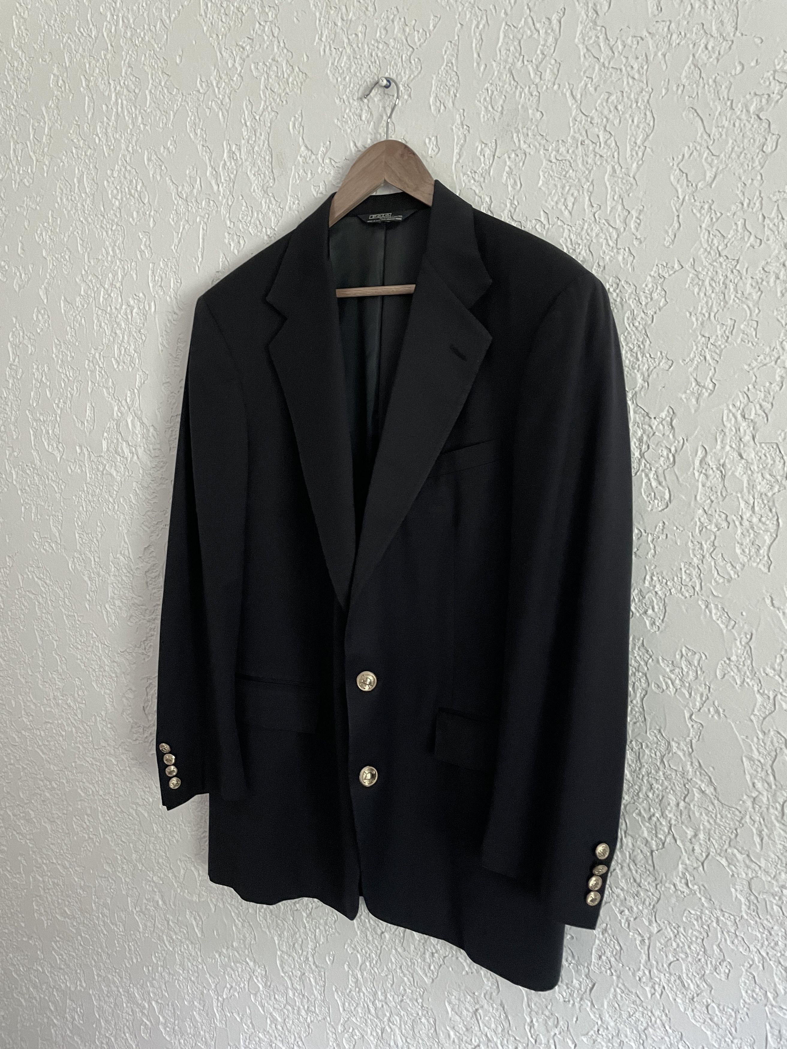 Polo Ralph Lauren 🔥 Polo Ralph Lauren® RARE 80s Navy Blazer Brass Buttons 43L Size 44L - 3 Thumbnail