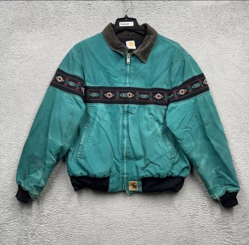 Carhartt 1999 Carhartt Aztec Bomber Size US XL / EU 56 / 4 - 1 Thumbnail
