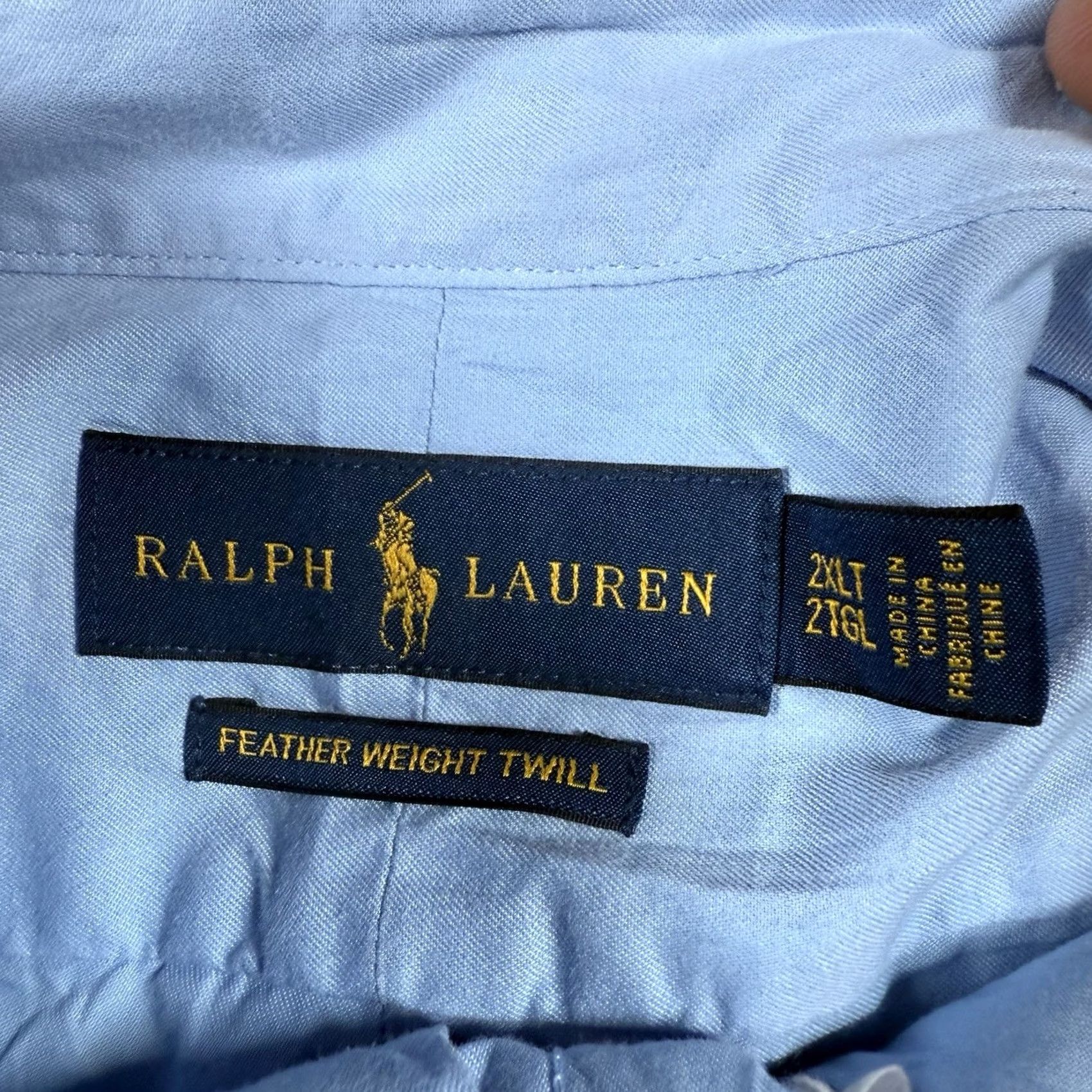 Polo Ralph Lauren VINTAGE Polo Ralph Lauren Shirt Mens 2XLT Blue Feather Weight Twill Dress Preppy Plaid Button-Up Long Sleeve Flannel Big & Tall Mens Size 48R - 4 Thumbnail