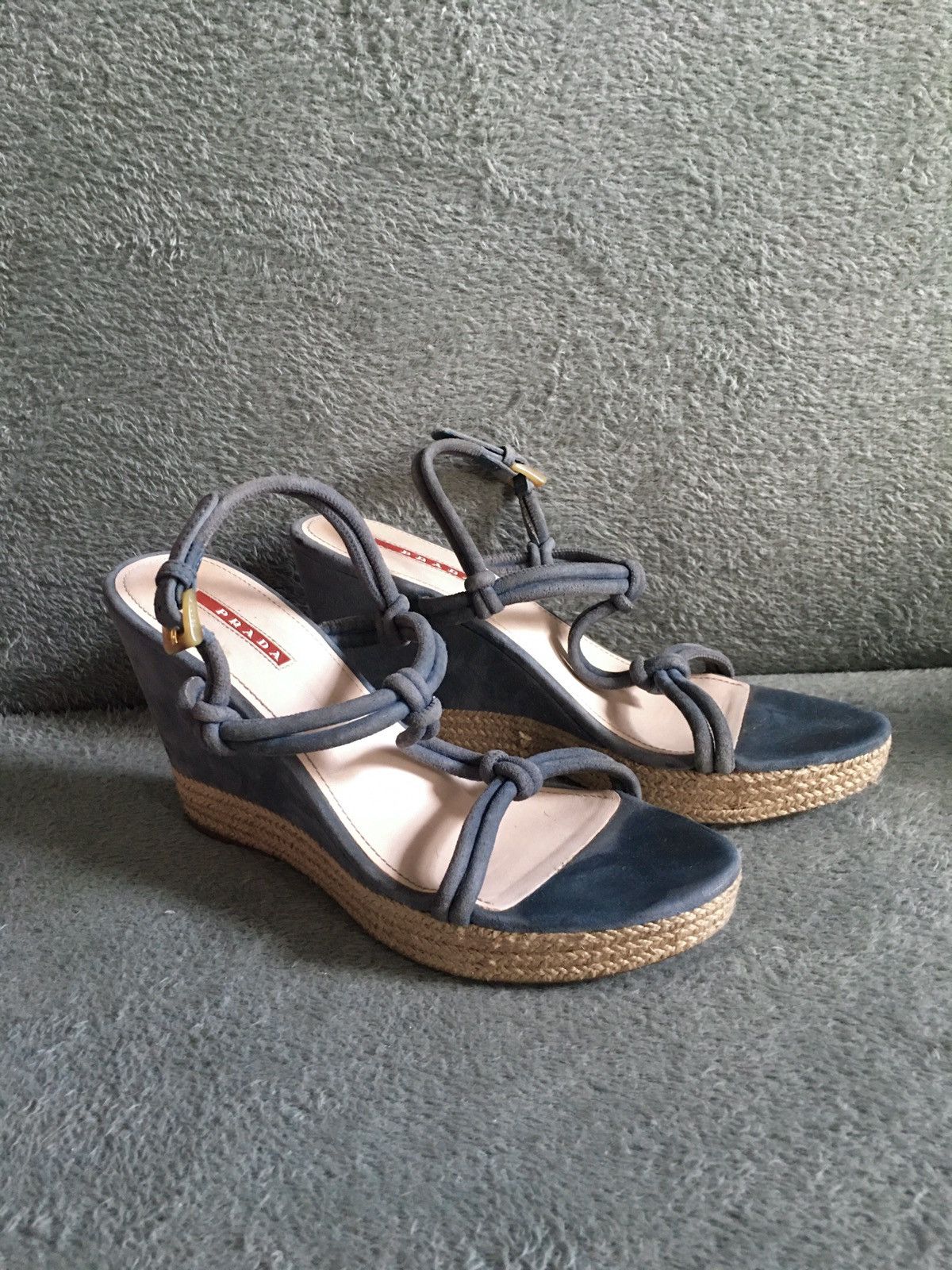 Prada PRADA Suede Strappy Knot Espadrille Wedge Sandals EU 41 Size US 11 / IT 41 - 5 Thumbnail