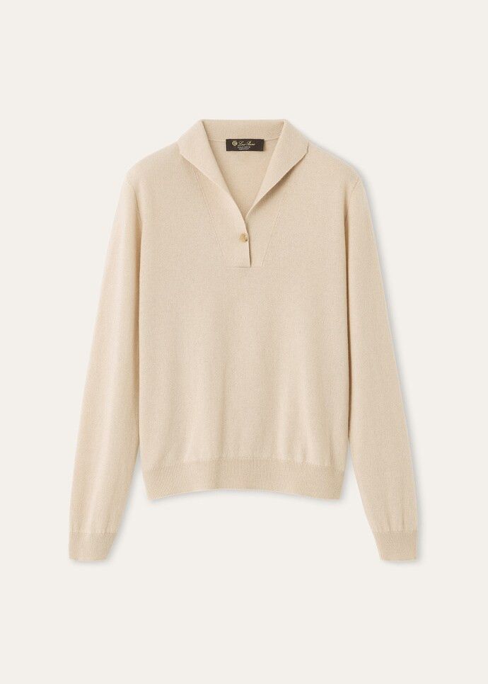 Loro Piana os11x0326 FAQ9446 Sergio Polo Shirt in Toffee Cream Size XS / US 0-2 / IT 36-38 - 1 Thumbnail