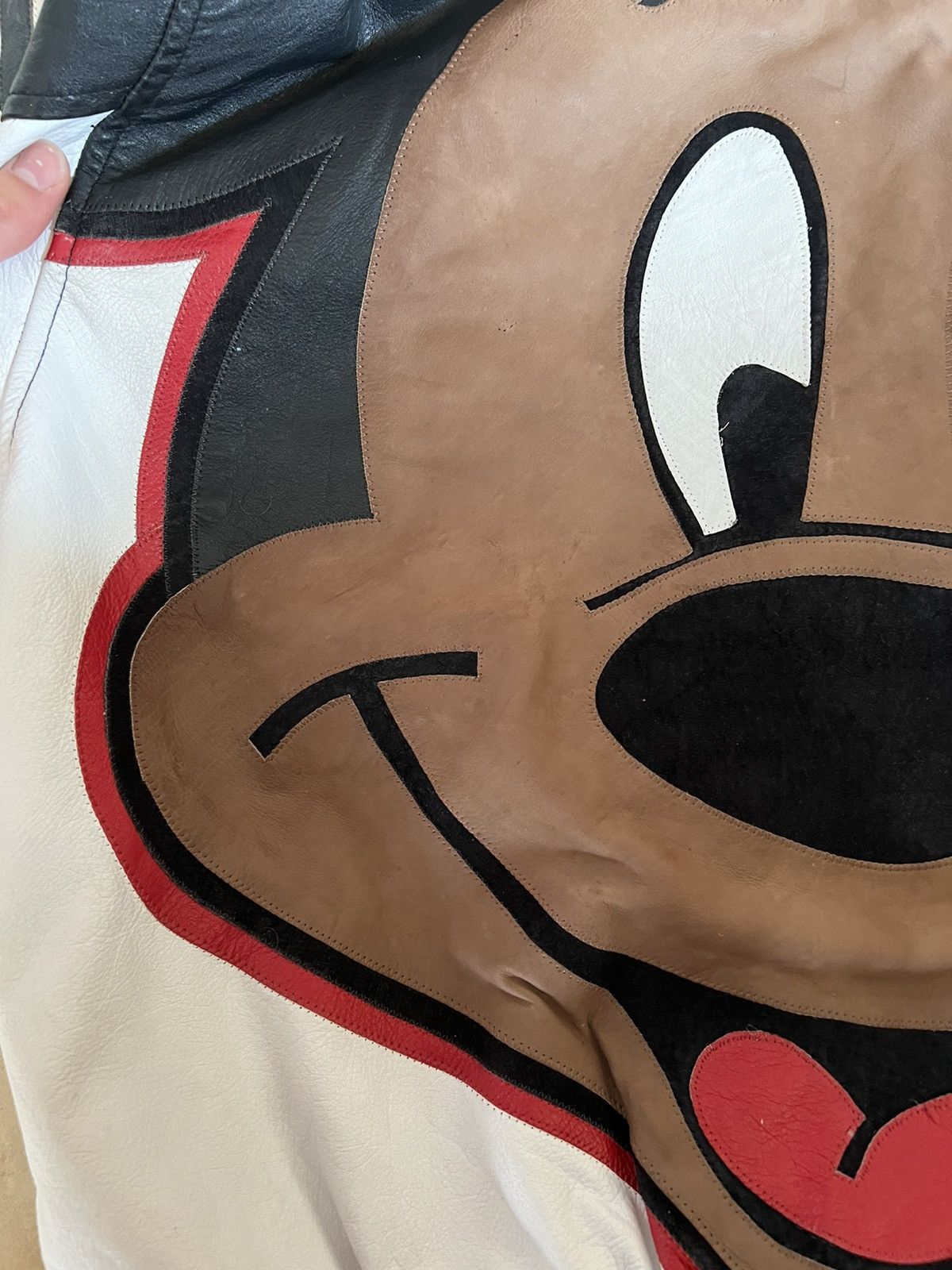 Disney × Mickey Mouse Vintage Mickey Mouse Disney Leather Jacket 90s Size US L / EU 52-54 / 3 - 8 Thumbnail