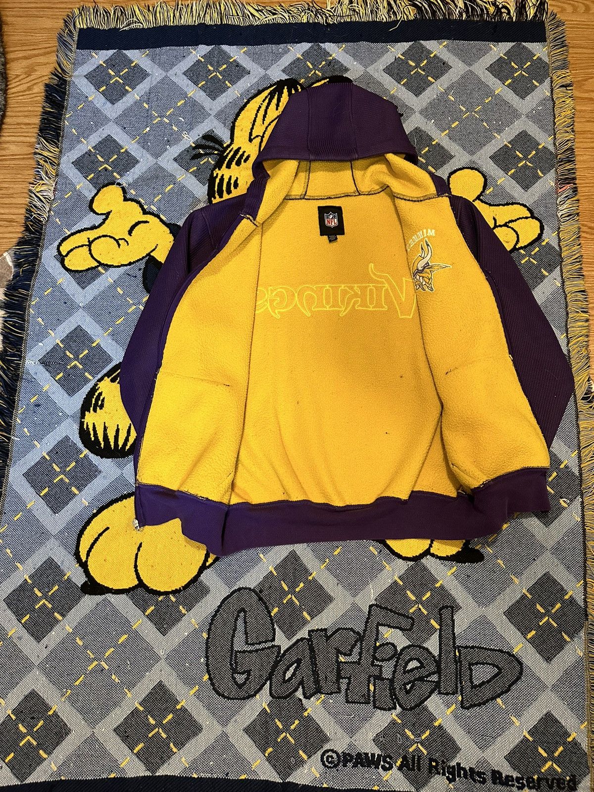 NFL Vintage Vikings Zip Up Knit Hoodie Size US L / EU 52-54 / 3 - 3 Thumbnail
