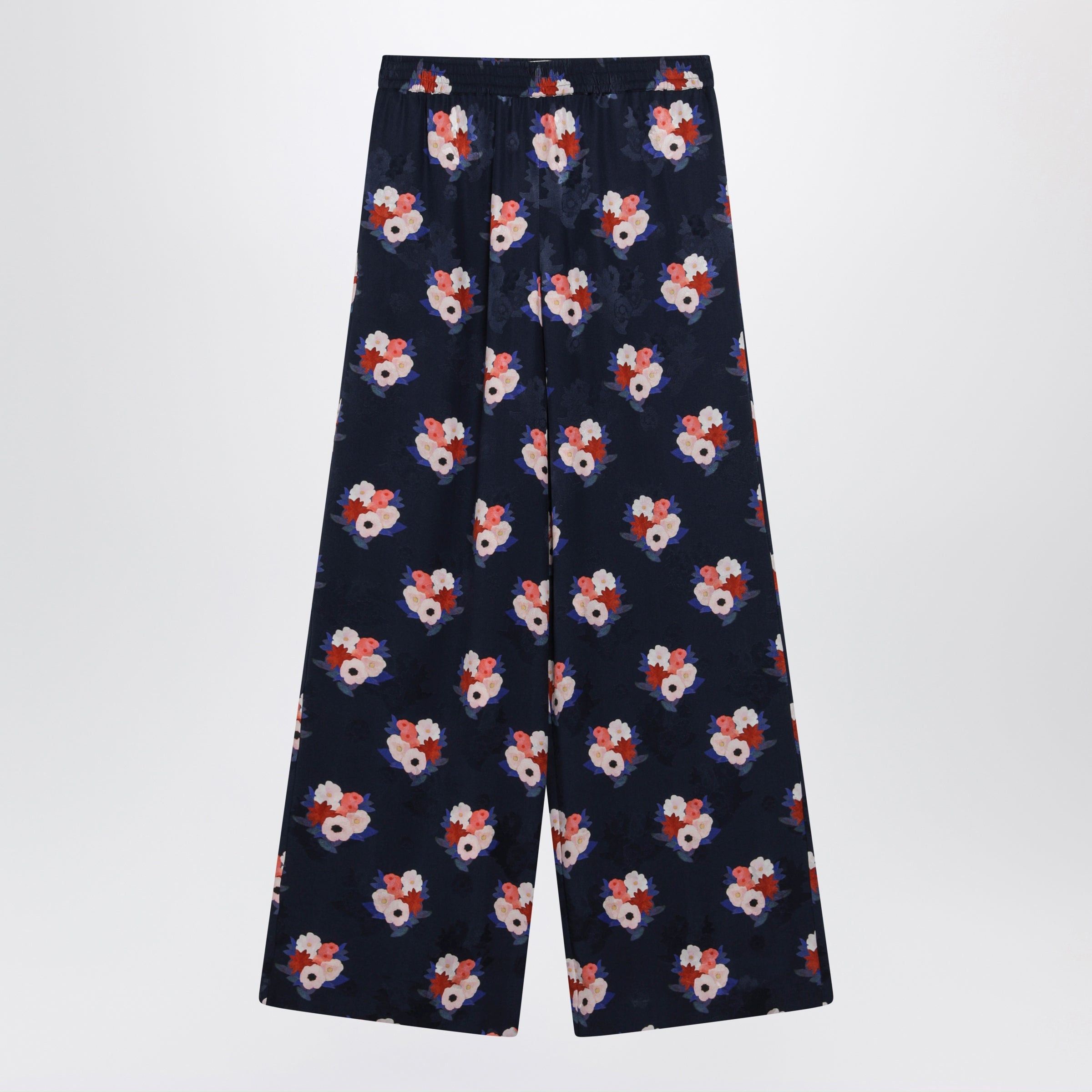 Fendi Fendi Dark Blue Silk Pyjama Trousers Size 27" / US 4 / IT 40 - 1 Thumbnail