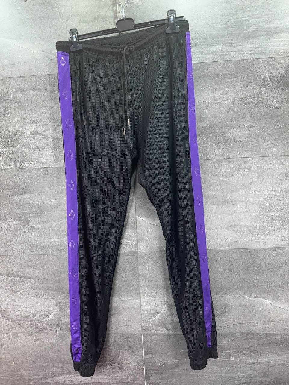 Marcelo Burlon Mens Joggers Tapered Mesh Side Tape Jogging