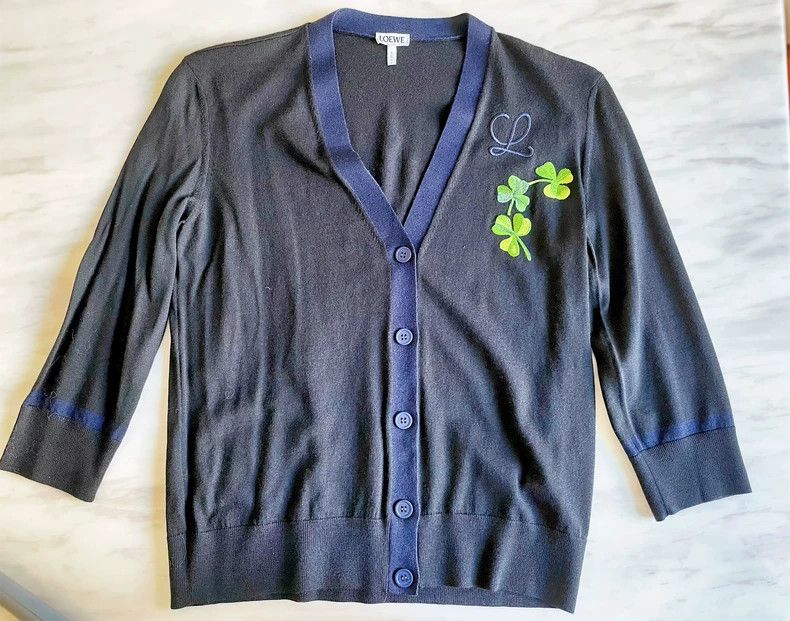 Loewe LOEWE Four-leaf clover embroidered wool sweater Size XS / US 0-2 / IT 36-38 - 3 Thumbnail