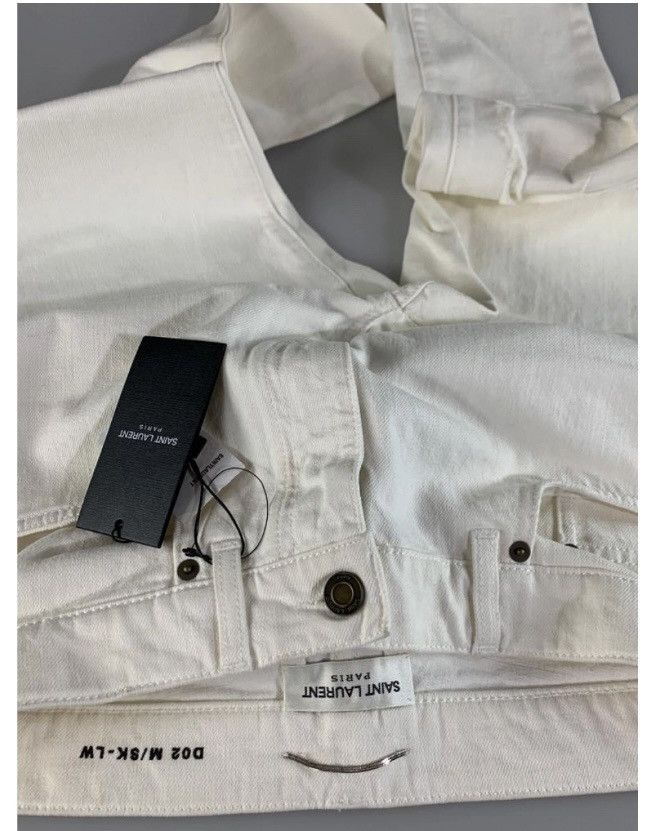 Saint Laurent Paris Saint Laurent 🇮🇹 x Hedi Slimane D02 M/SK-LW Blanc Jean 30 NWT Size US 30 / EU 46 - 4 Thumbnail