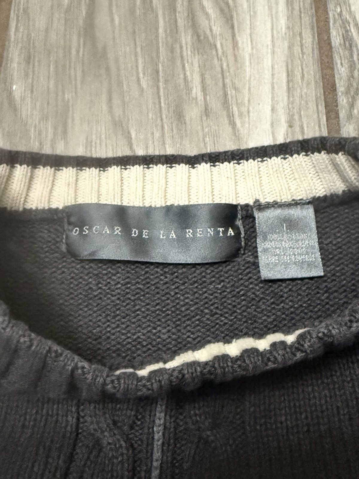 Oscar De La Renta Oscar De La Renta Men’s Crewneck Sweater Grey/White Size US L / EU 52-54 / 3 - 4 Thumbnail