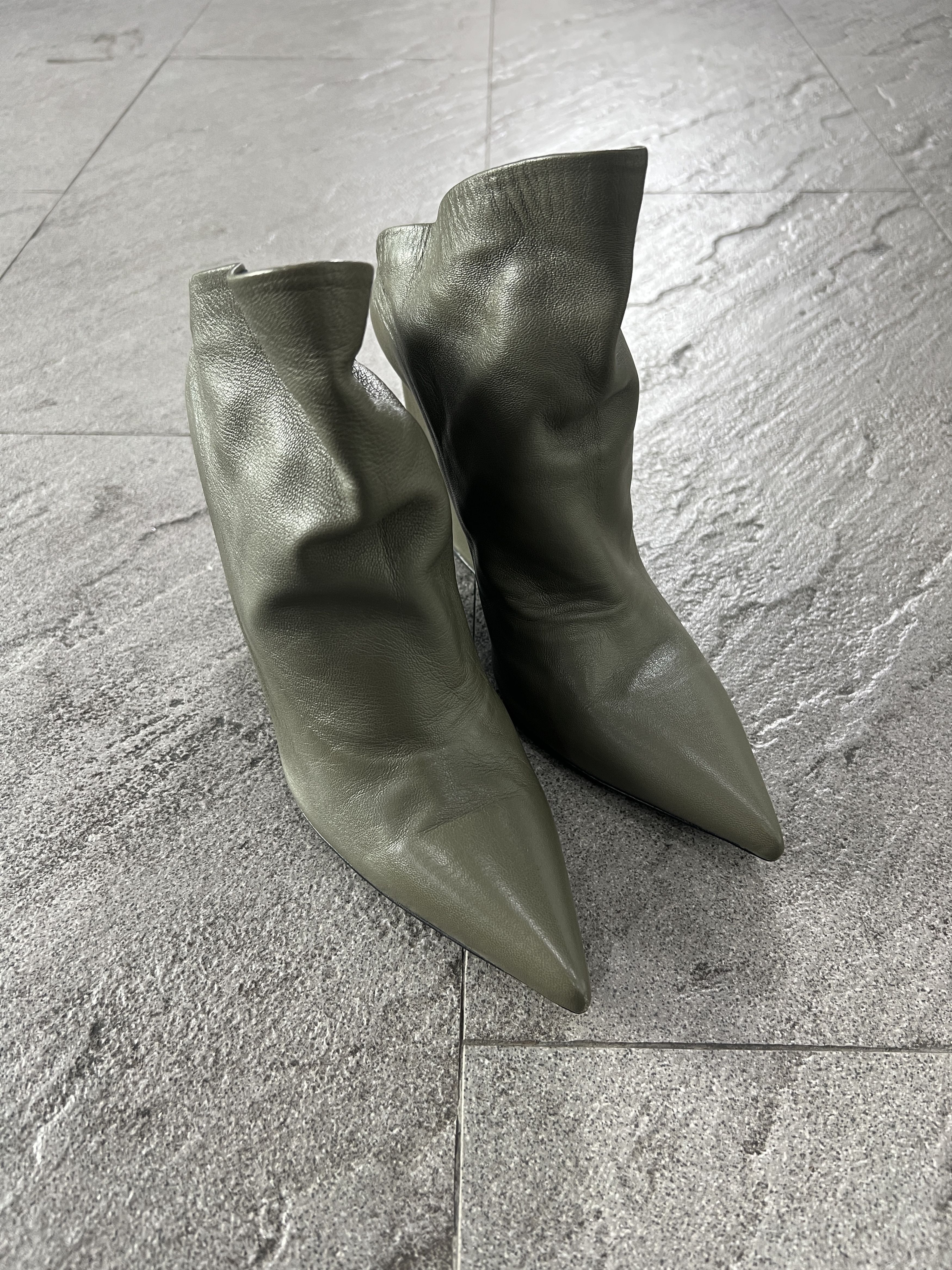 Balenciaga Balenciaga Knife Wedge Ankle Boots Olive Green 36.5 Size US 6.5 / IT 36.5 - 4 Thumbnail