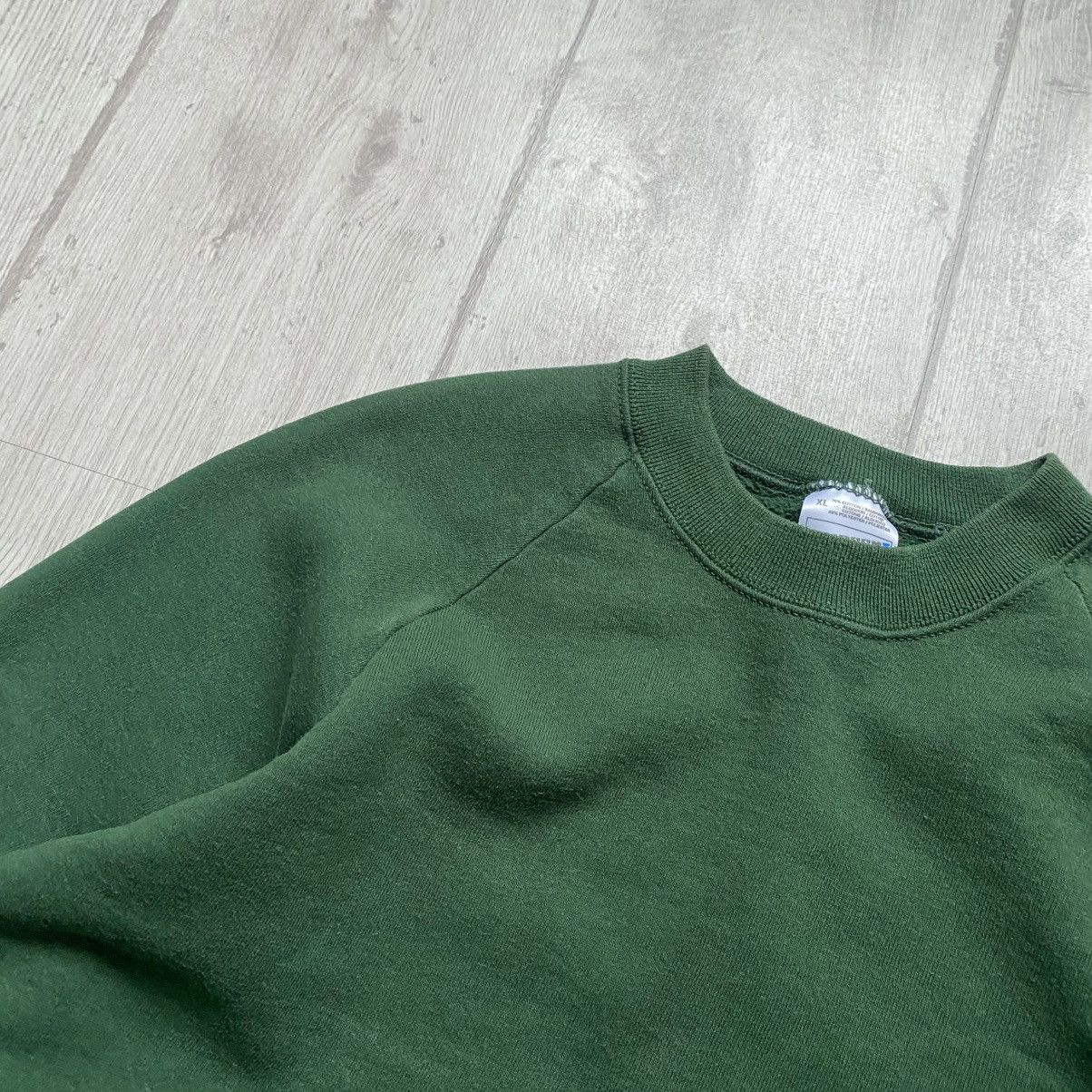 Hanes 🥦 Vintage 90s Green Blank Sweatshirt Screen Stars Crewneck Size US L / EU 52-54 / 3 - 4 Thumbnail