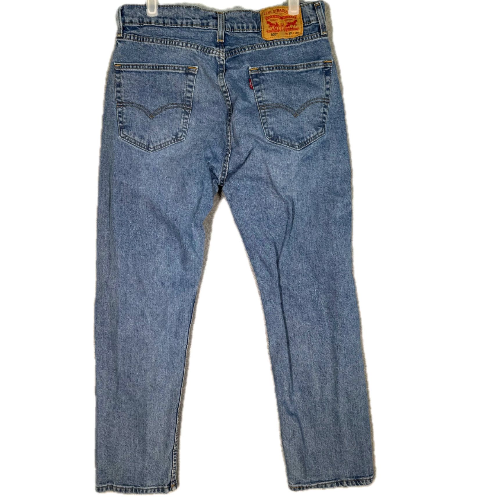 Levi's VINTAGE Levi’s 505 Men’s Jeans 32 x 30 Denim Blue Mid-Rise Straight Leg Jeans 505 Mens Regular Blue Denimpants Size US 32 / EU 48 - 2 Thumbnail