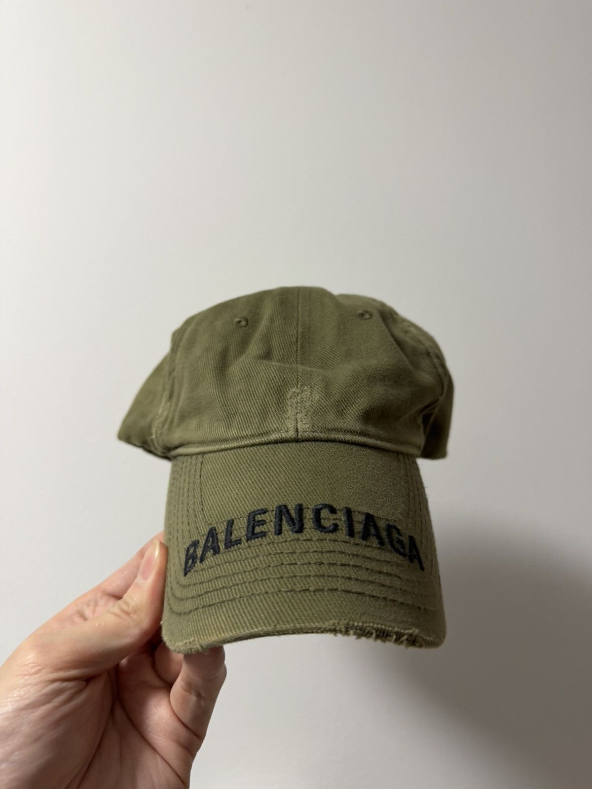 Balenciaga Balenciaga Script Brim Cap Olive Size ONE SIZE - 1 Thumbnail