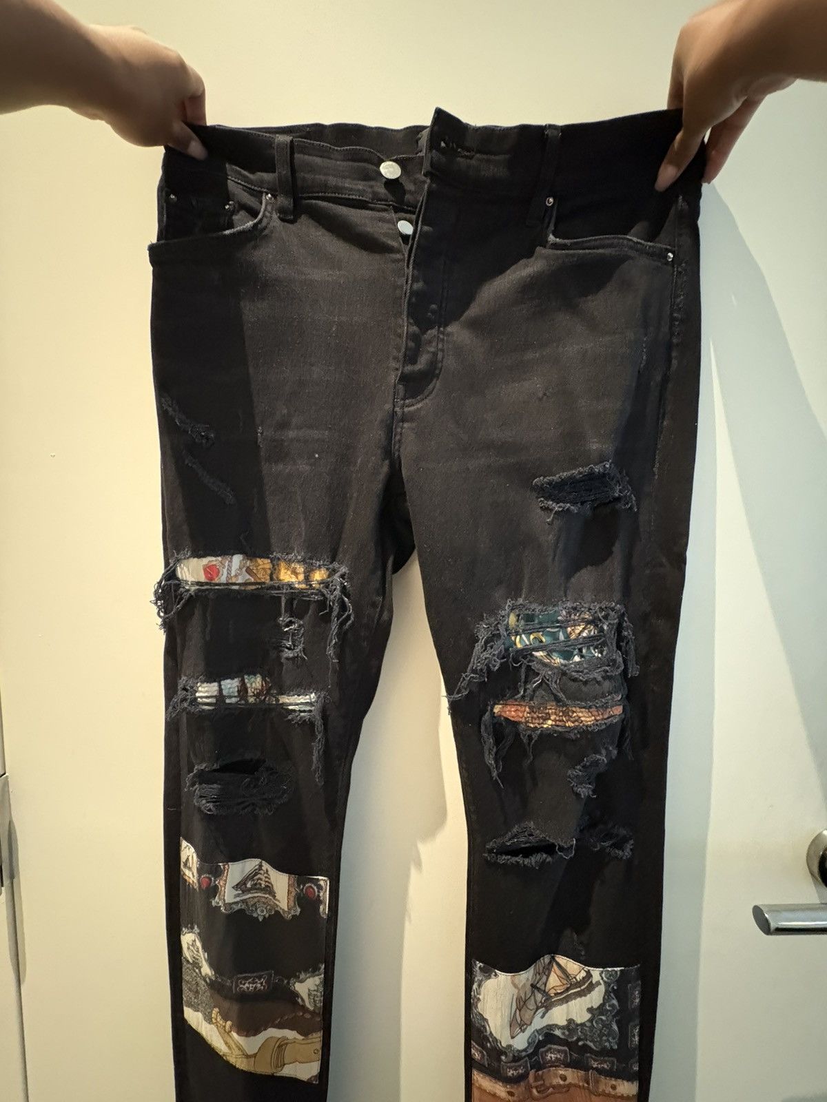 Amiri Amiri Scarves Art Patch Jeans in Antique Black Size US 36 / EU 52 - 11 Thumbnail