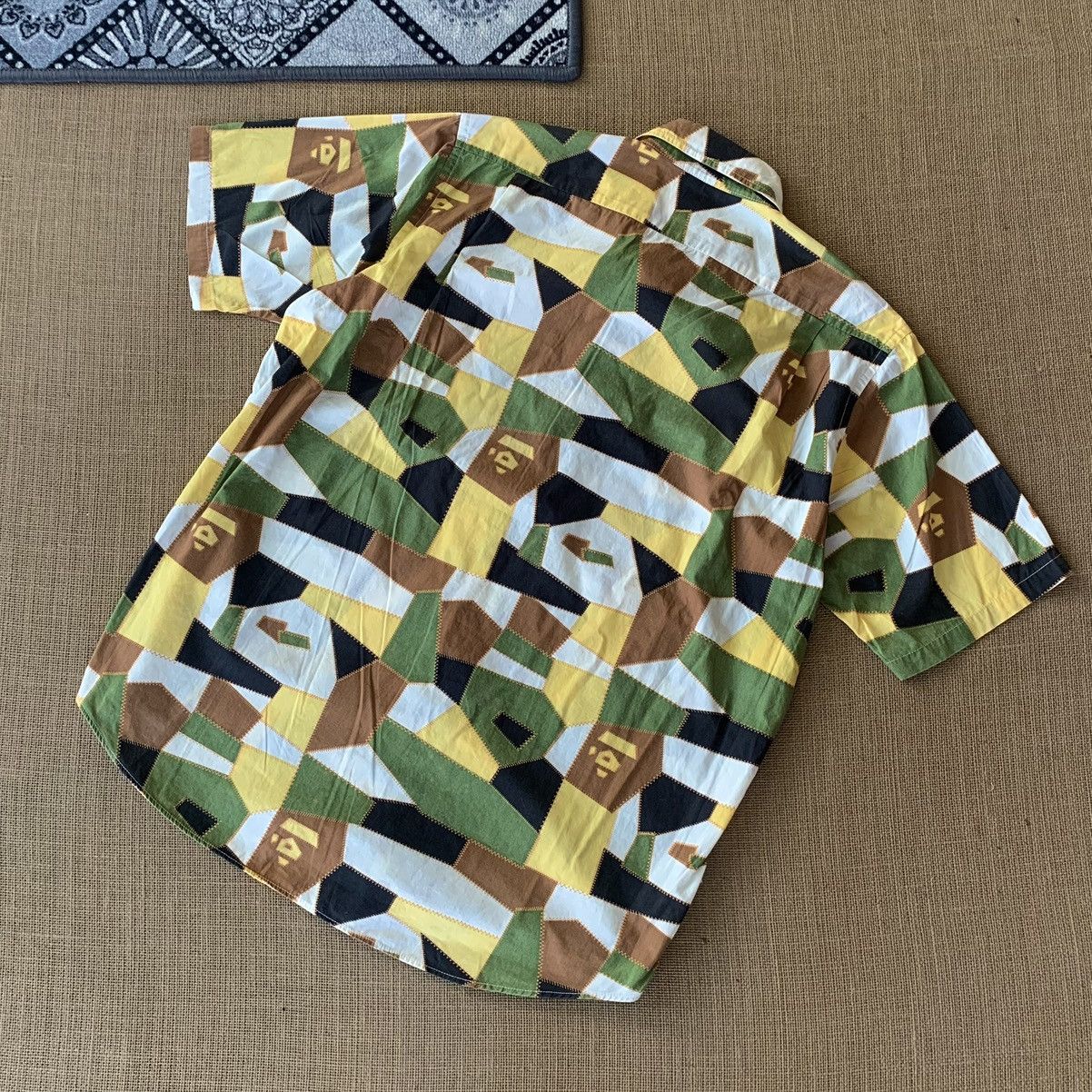 Bape A Bathing Ape BAPE Geometric Patchwork Button Up Shirt Size US M / EU 48-50 / 2 - 4 Thumbnail
