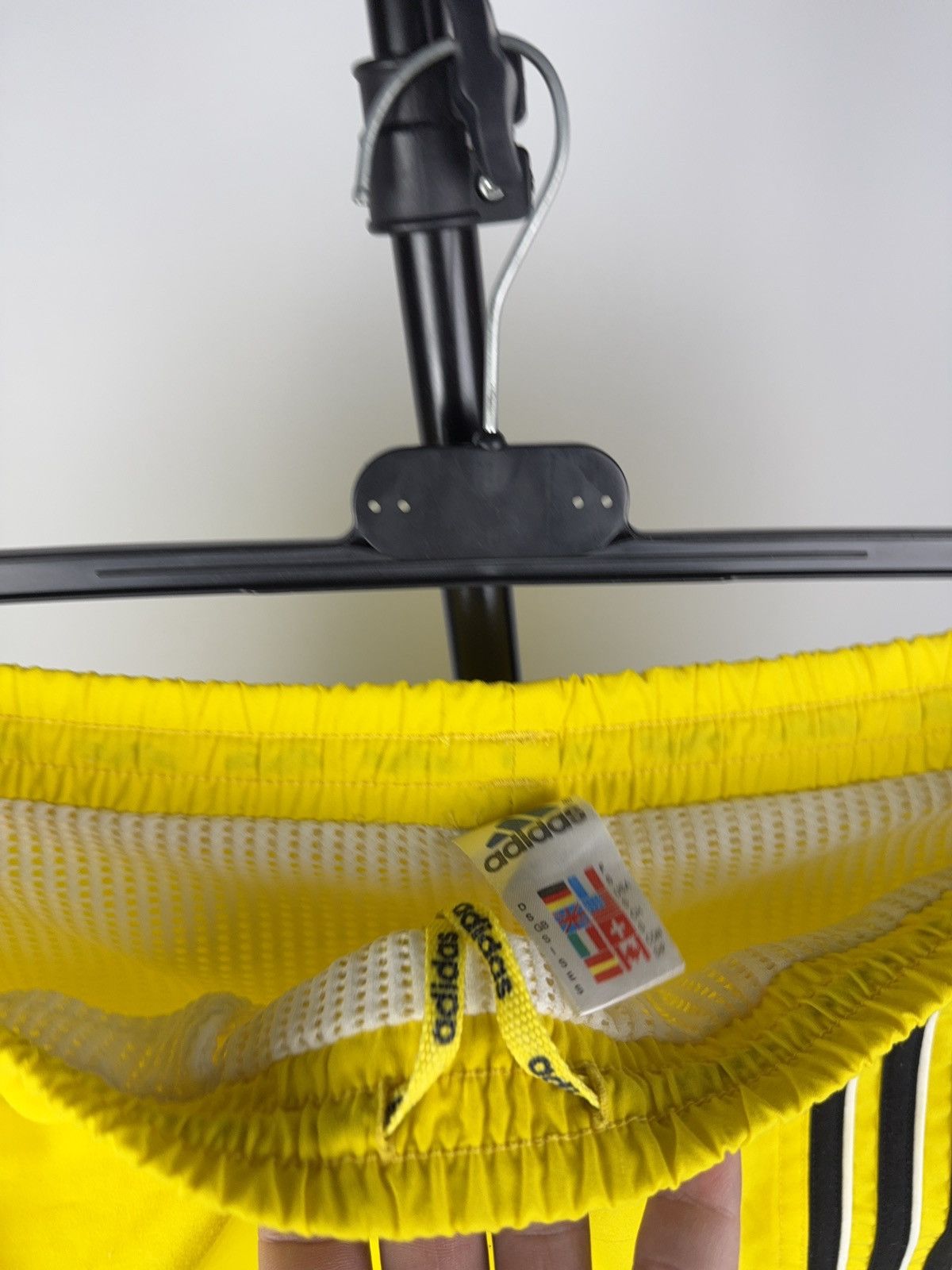 Adidas Vintage 90s Adidas Yellow 3-Stripes Swim Running Shorts S Size US 30 / EU 46 - 10 Thumbnail