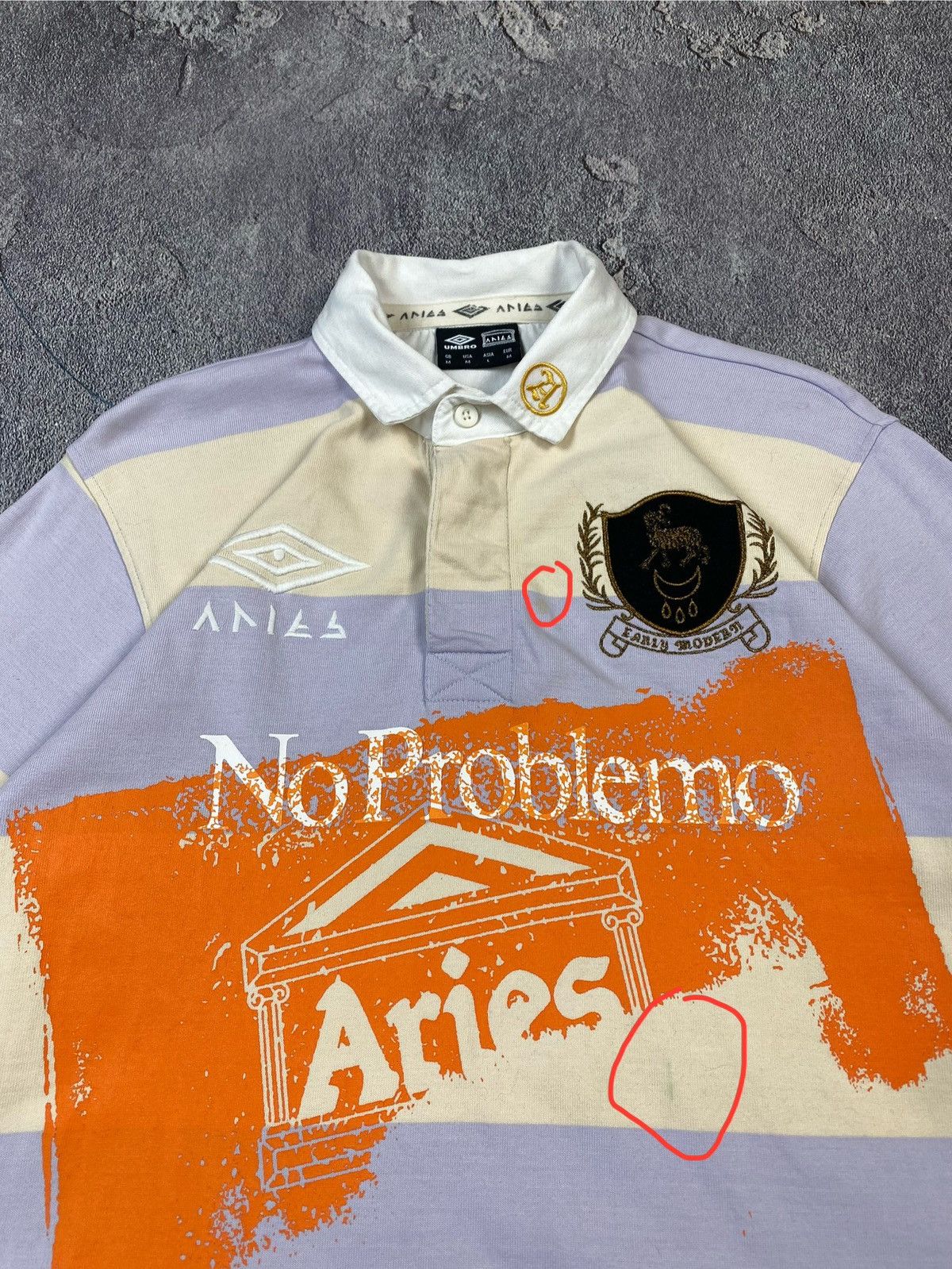 Aries Aries x Umbro Stripe Rugby Shirt Size M Y2K Size US M / EU 48-50 / 2 - 3 Thumbnail