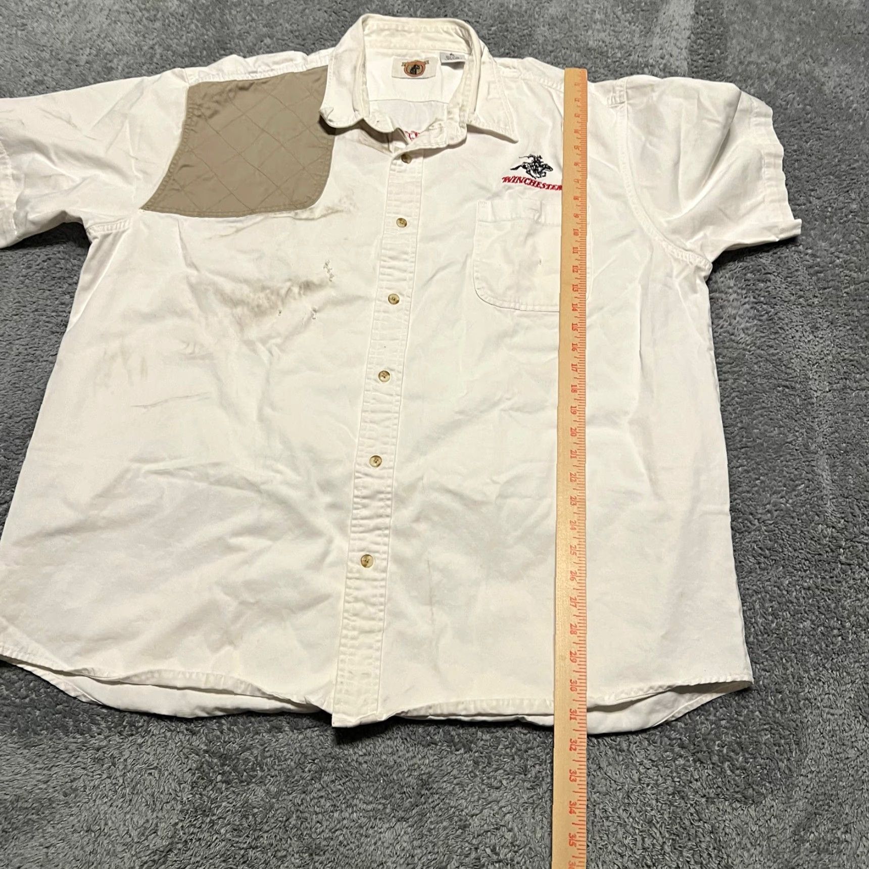 Vintage Winchester Shirt Mens XXL Short Sleeve Button Down Padded Shoulder White 2XL Regular Mens Size US XXL / EU 58 / 5 - 7 Thumbnail