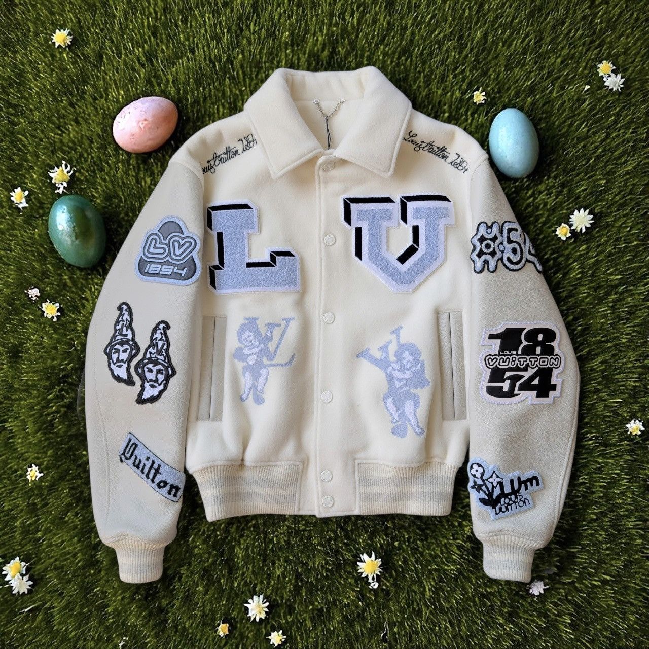 Louis Vuitton LOUIS VUITTON x VIRGIL ABLOH LEATHER VARSITY JACKET Size US M / EU 48-50 / 2 - 2 Thumbnail