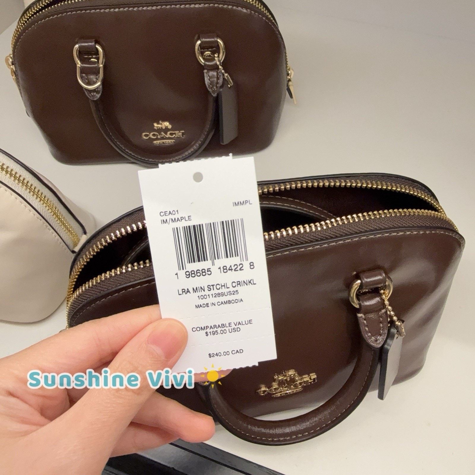 Coach NWT Coach Lala Mini Satchel Bag CEA01 Shiny leather Maple Size ONE SIZE - 3 Thumbnail