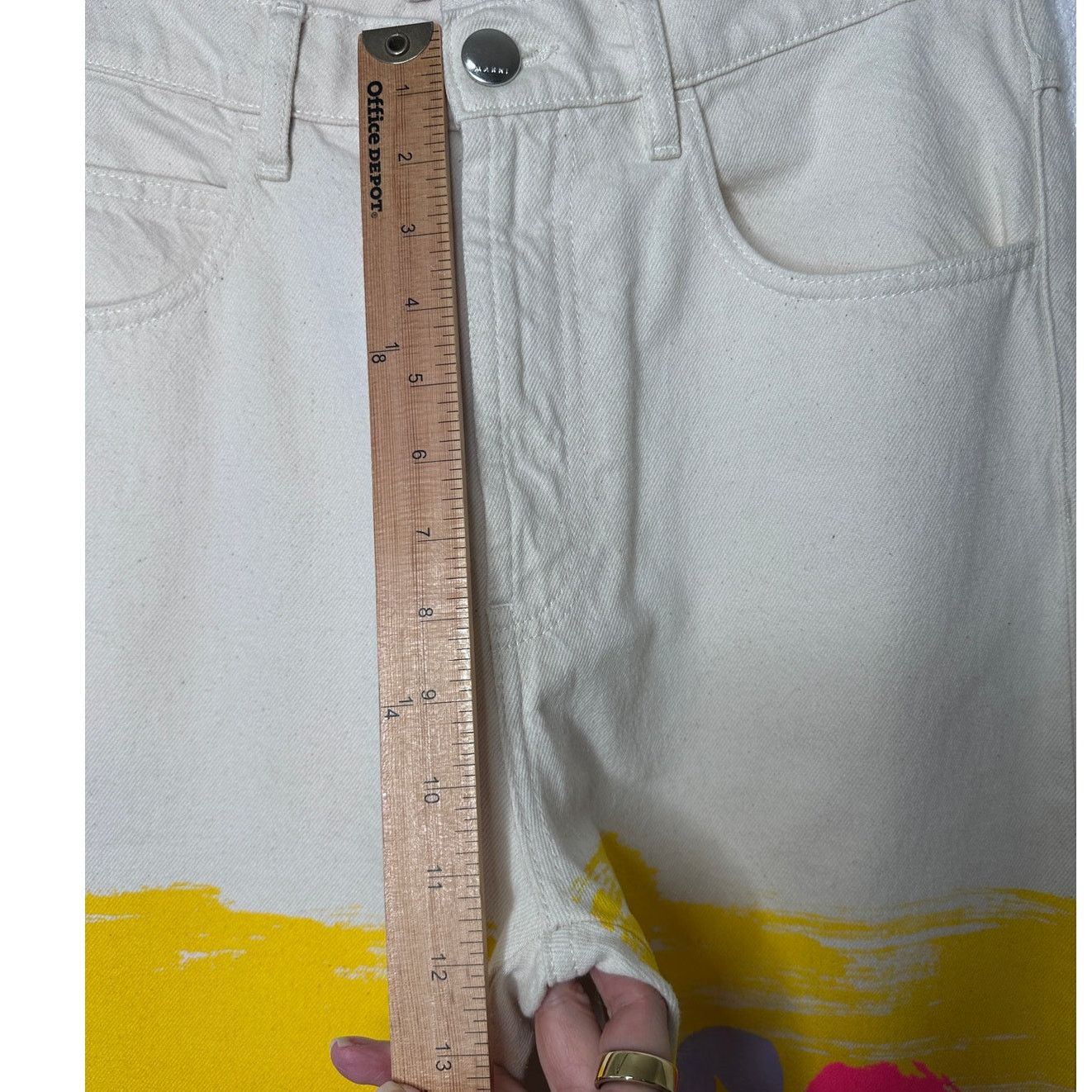 Marni Marni Floral Print Flared Floral Painted Denim Jeans 31 Size 31" - 13 Thumbnail