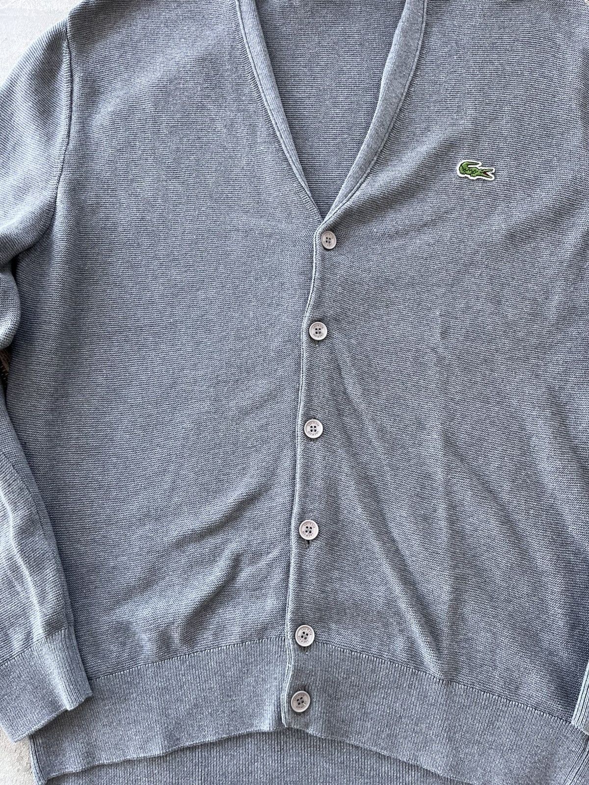 Lacoste Vintage Lacoste Grey Avantgarde Unisex Cardigan Luxury Y2K Size US L / EU 52-54 / 3 - 8 Thumbnail