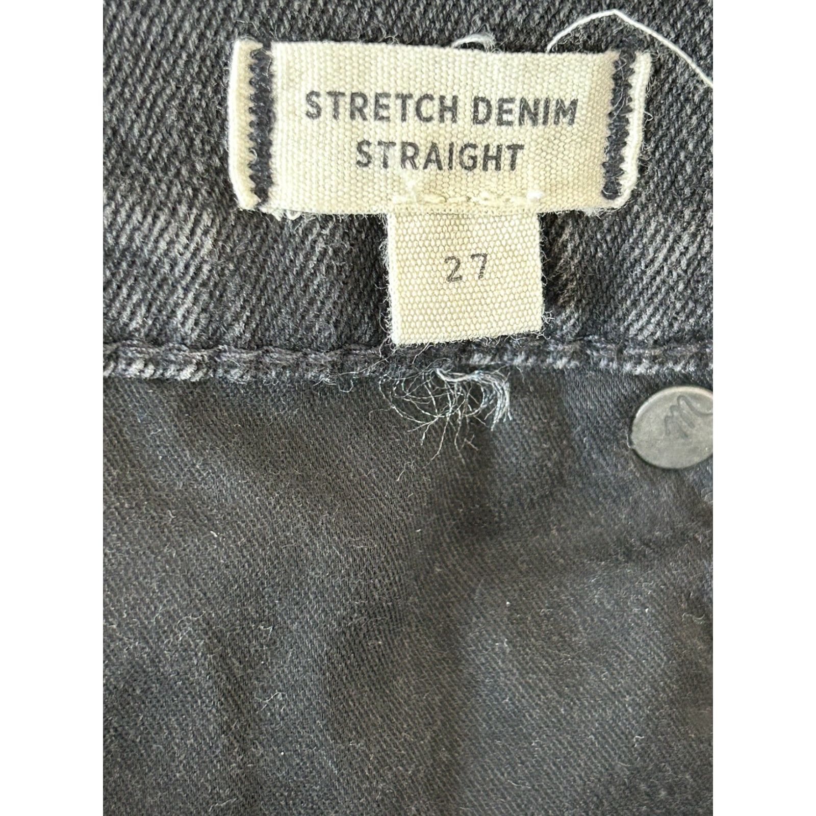 Madewell Madewell Women's Stretch Denim Straight Mini Skirt Size 27 Black Wash Size 27" / US 4 / IT 40 - 5 Thumbnail