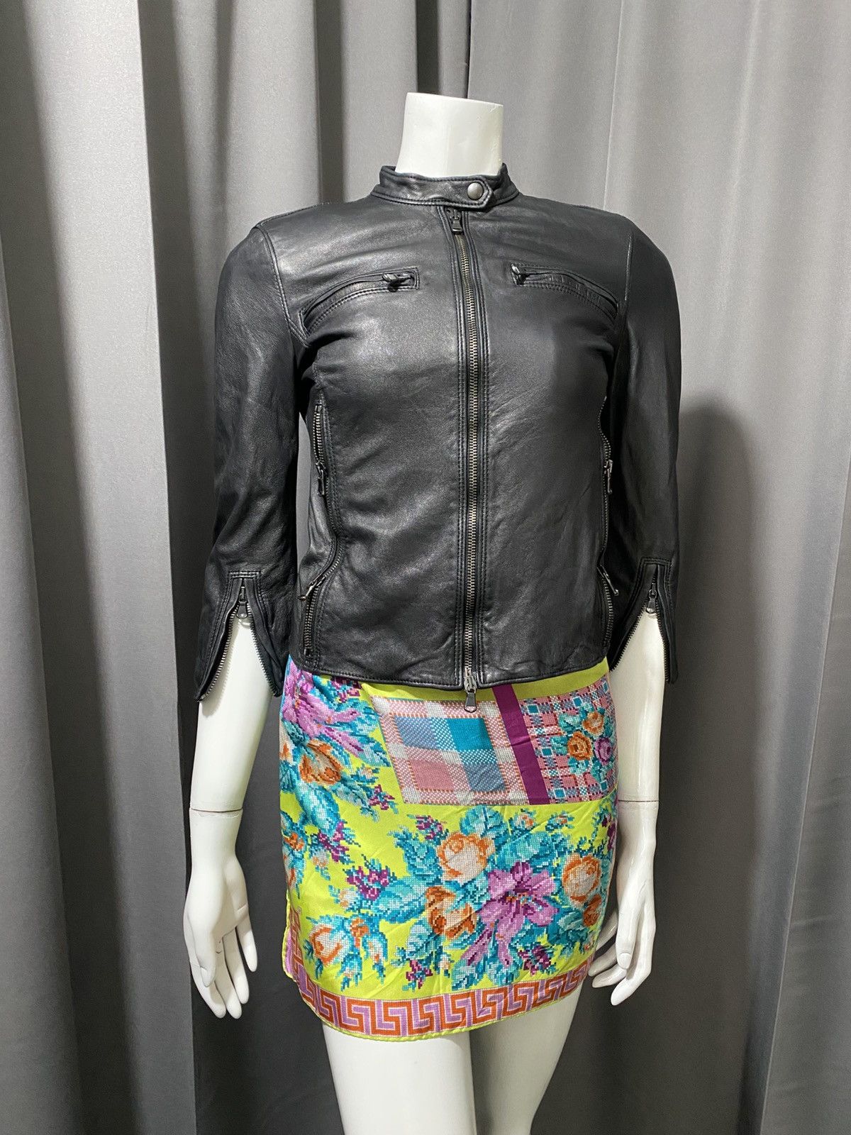 R13 R13- Moto Biker Leather Jacket Size S / US 4 / IT 40 - 2 Thumbnail