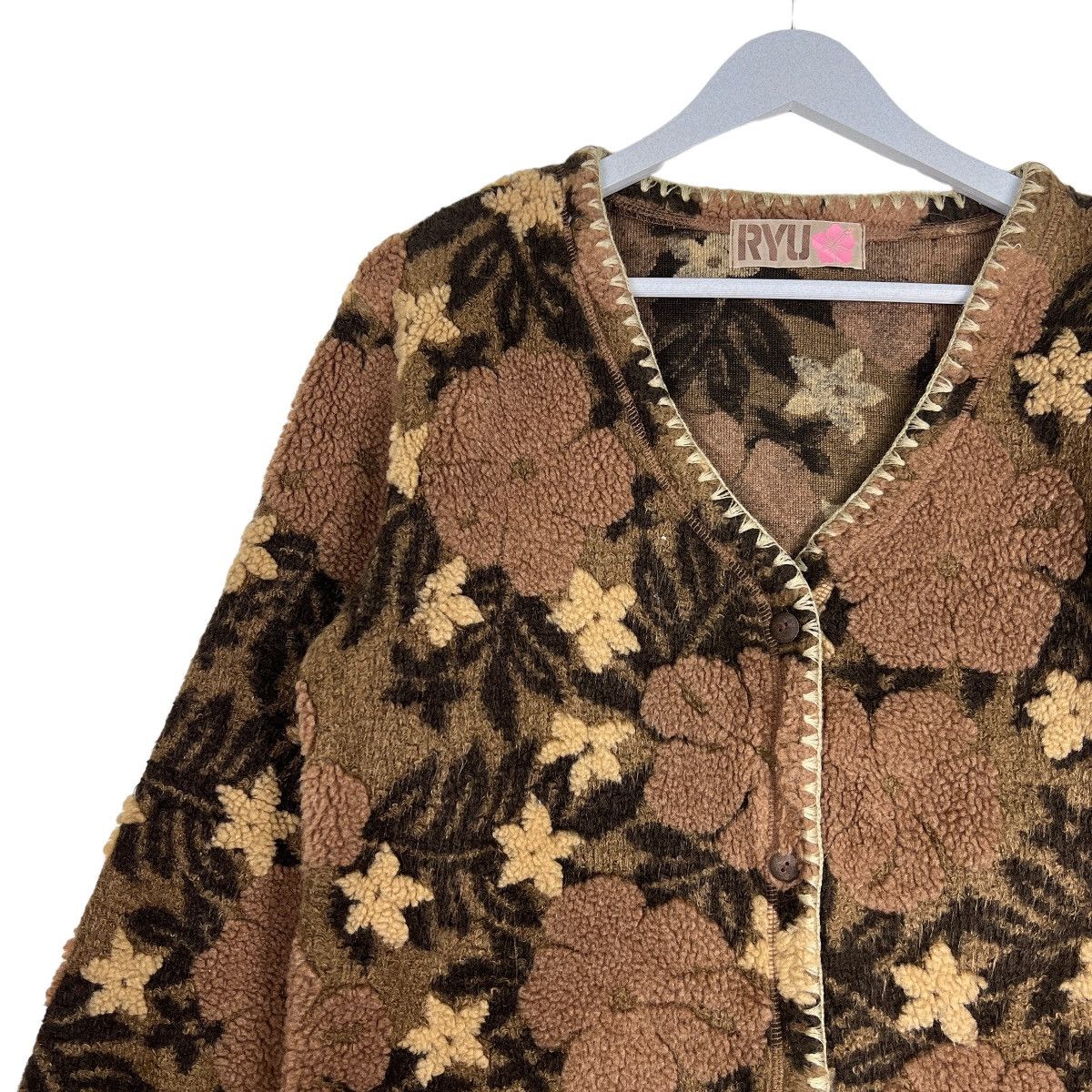 Japanese Brand 🔥 RYU FLOWER FLEECE JACKET Size US M / EU 48-50 / 2 - 7 Thumbnail