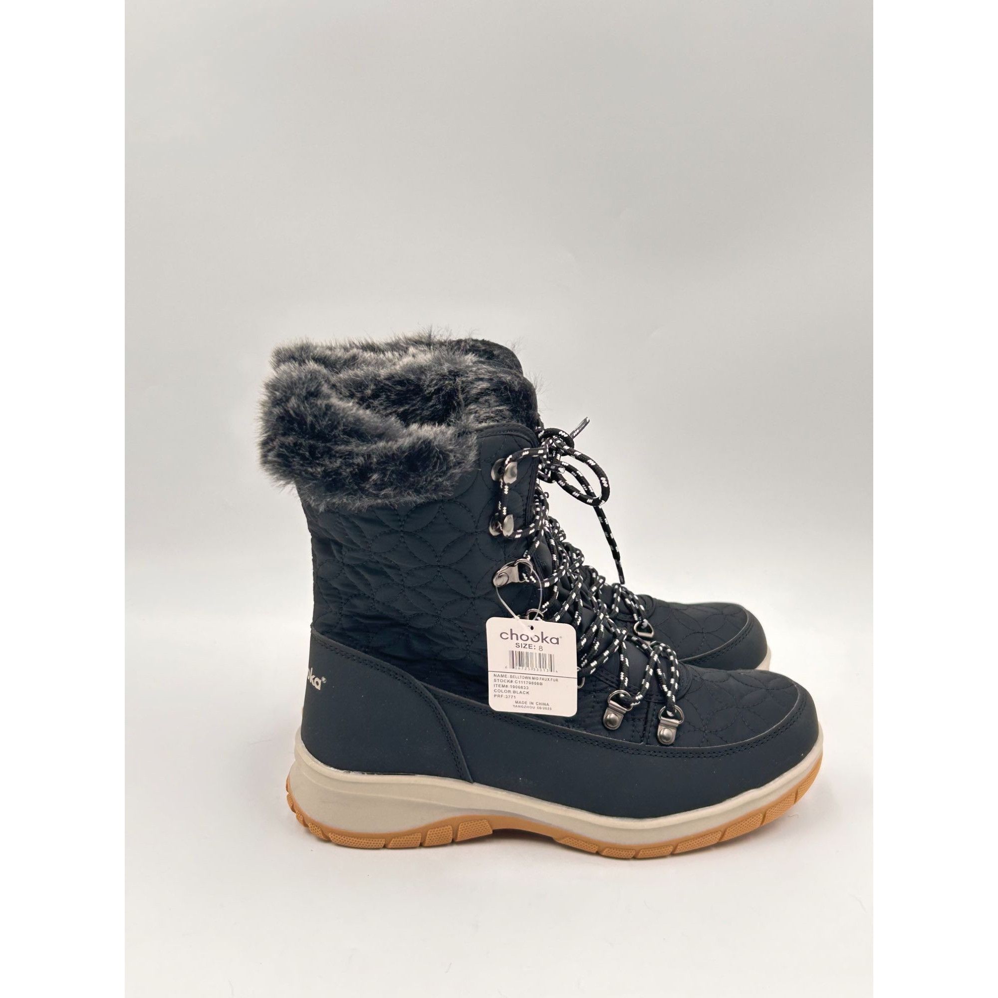Other Chooka Belltown Mid Faux Fur Black Insulated Snow Boots Wome Size US 9 / IT 39 - 1 Thumbnail