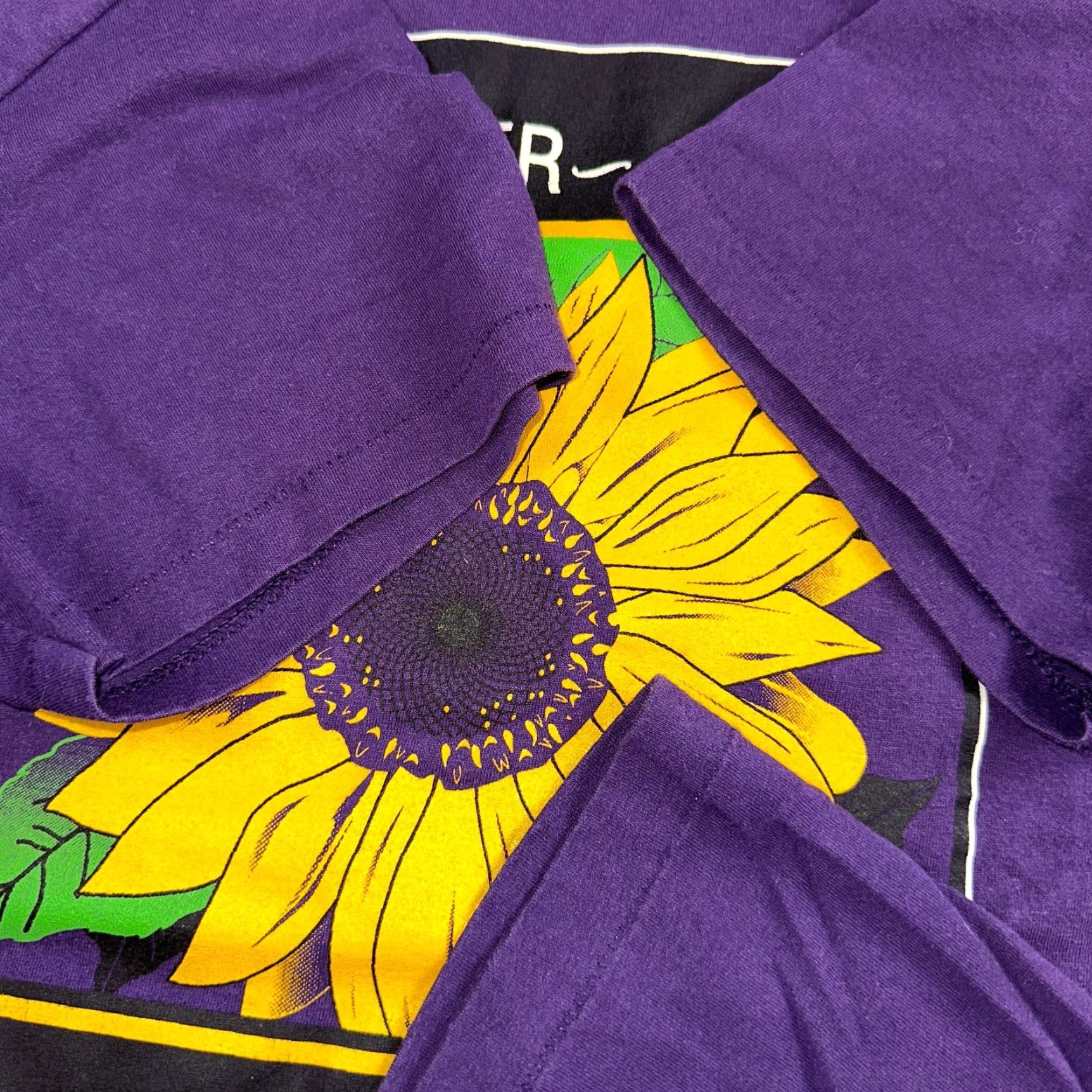 Sunflower VINTAGE Sunflower Ed Hume Seeds VTG T Shirt Helianthus Art Purple Single Stitch 90s Mens M Crew Neck Short Sleeve Graphic Print Vintage Theme 90s Size US M / EU 48-50 / 2 - 4 Thumbnail