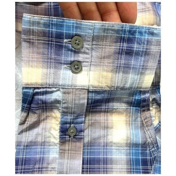 John Varvatos John Varvatos Mens Blue Plaid Collared Lightweight Button Up Size US XXL / EU 58 / 5 - 6 Thumbnail