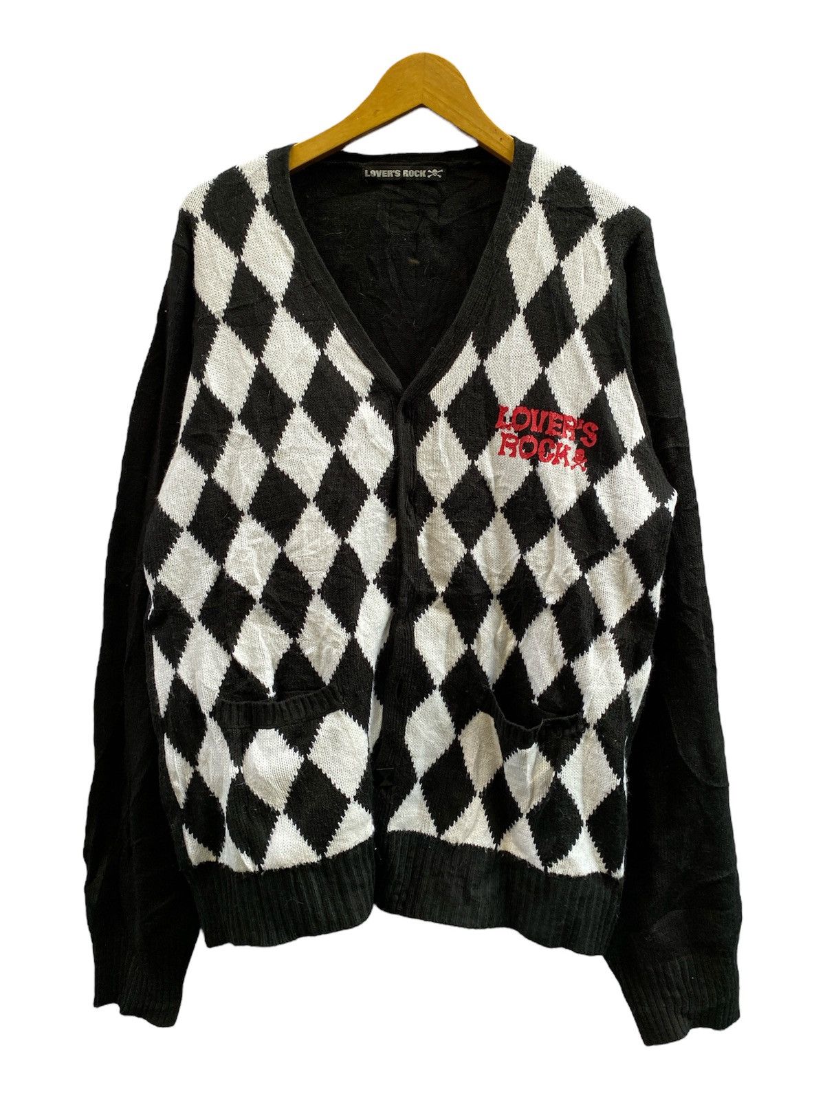 90s Lovers Rock Checkerboard Grunge Punk Cardigan