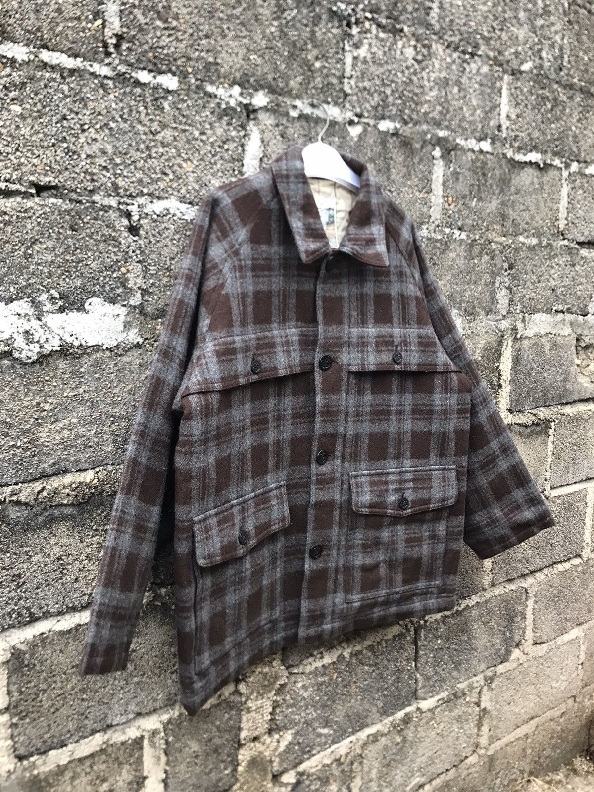 BARNS OUTFITTERS ⚡️Vintage Brown Flannel Wool Chore Barn Ranch Jacket Size US L / EU 52-54 / 3 - 2 Thumbnail