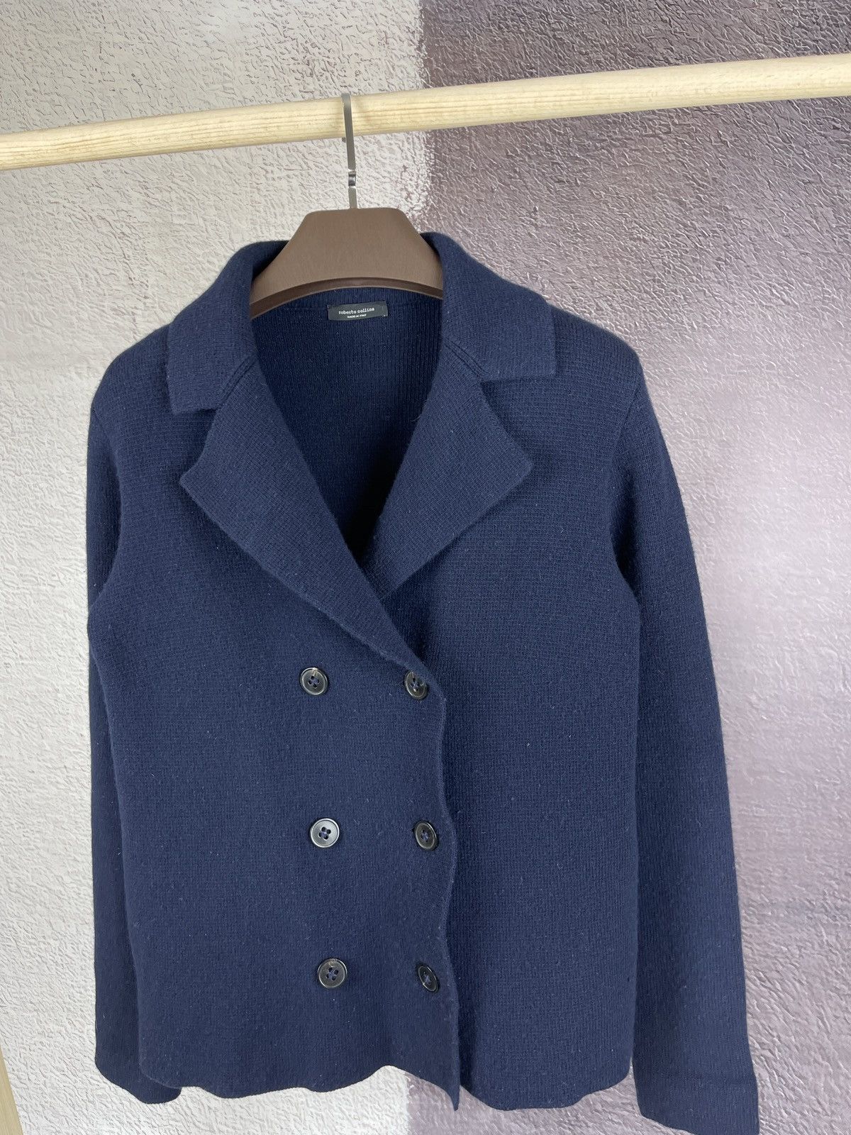 Roberto Collina Roberto Collina navy blue double breasted wool cardigan Size M / US 6-8 / IT 42-44 - 6 Thumbnail
