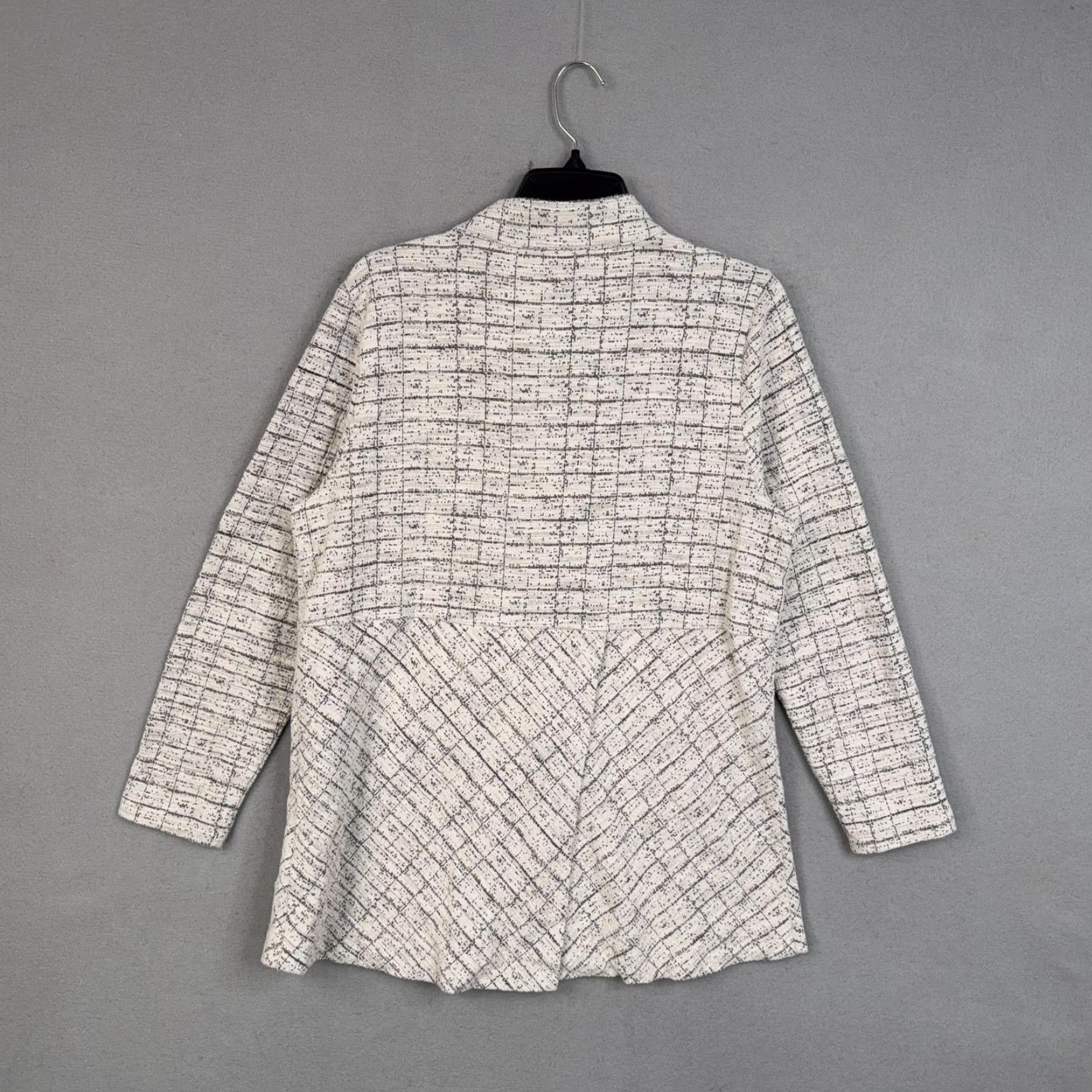 Soft Surroundings Soft Surroundings Jacket Womens XL White Check Knit Full Zip Pockets Casual Size XL / US 12-14 / IT 48-50 - 6 Thumbnail