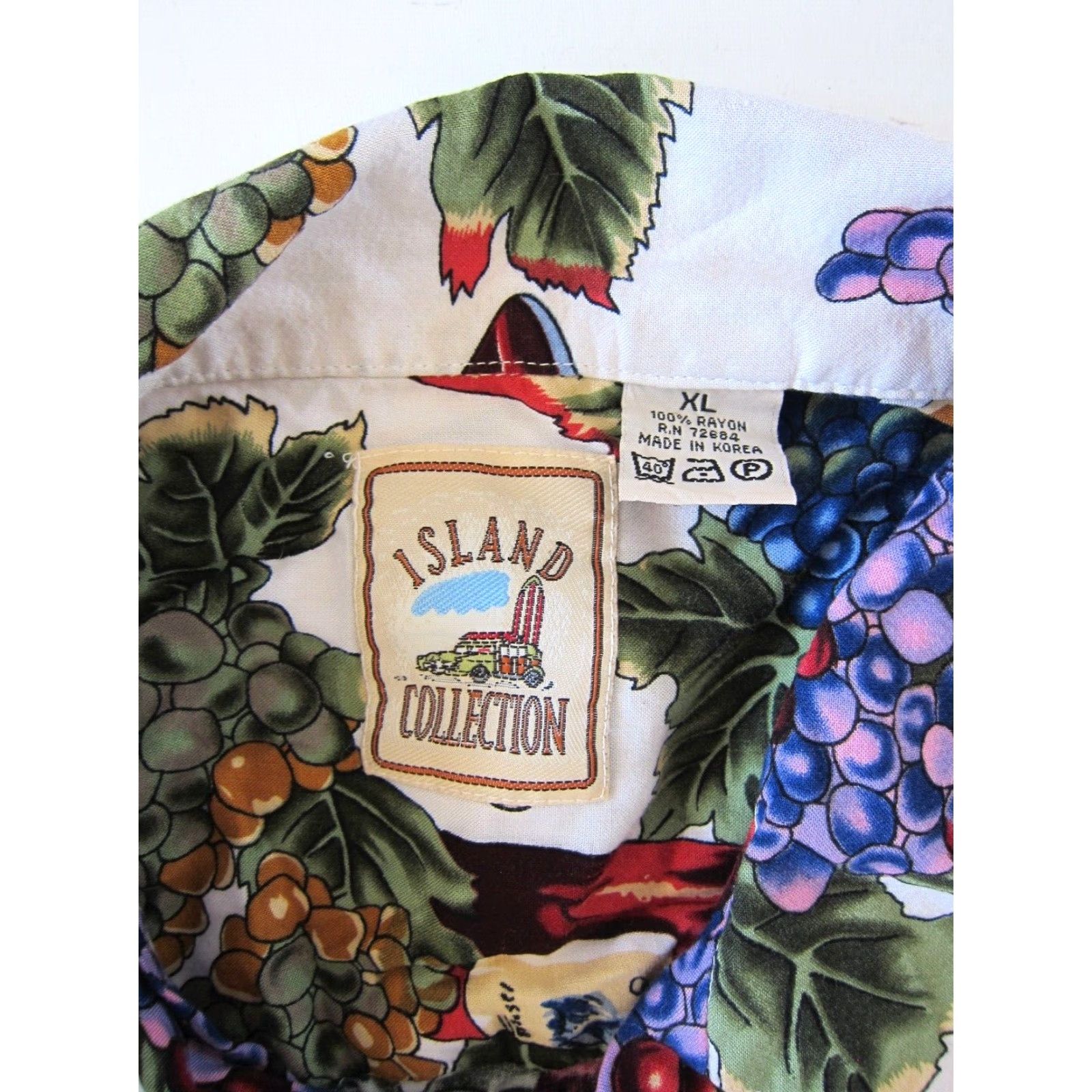 Vintage VINTAGE Island Collection Rayon Purple Grape Wine Button Down Hawaiian Shirt XL Size US XL / EU 56 / 4 - 4 Thumbnail