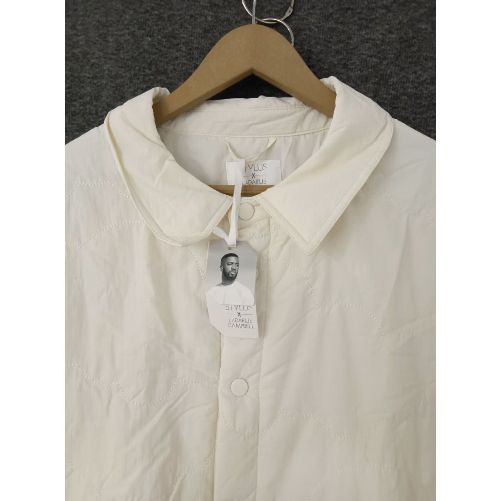 Vintage Stylus x LaDarius Campbell Men's Jacket PUFF Ivory Pockets Size US L / EU 52-54 / 3 - 3 Thumbnail