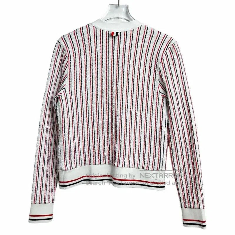 Thom Browne Thom Browne Women's White Striped Cardigan . Size L / US 10 / IT 46 - 2 Thumbnail