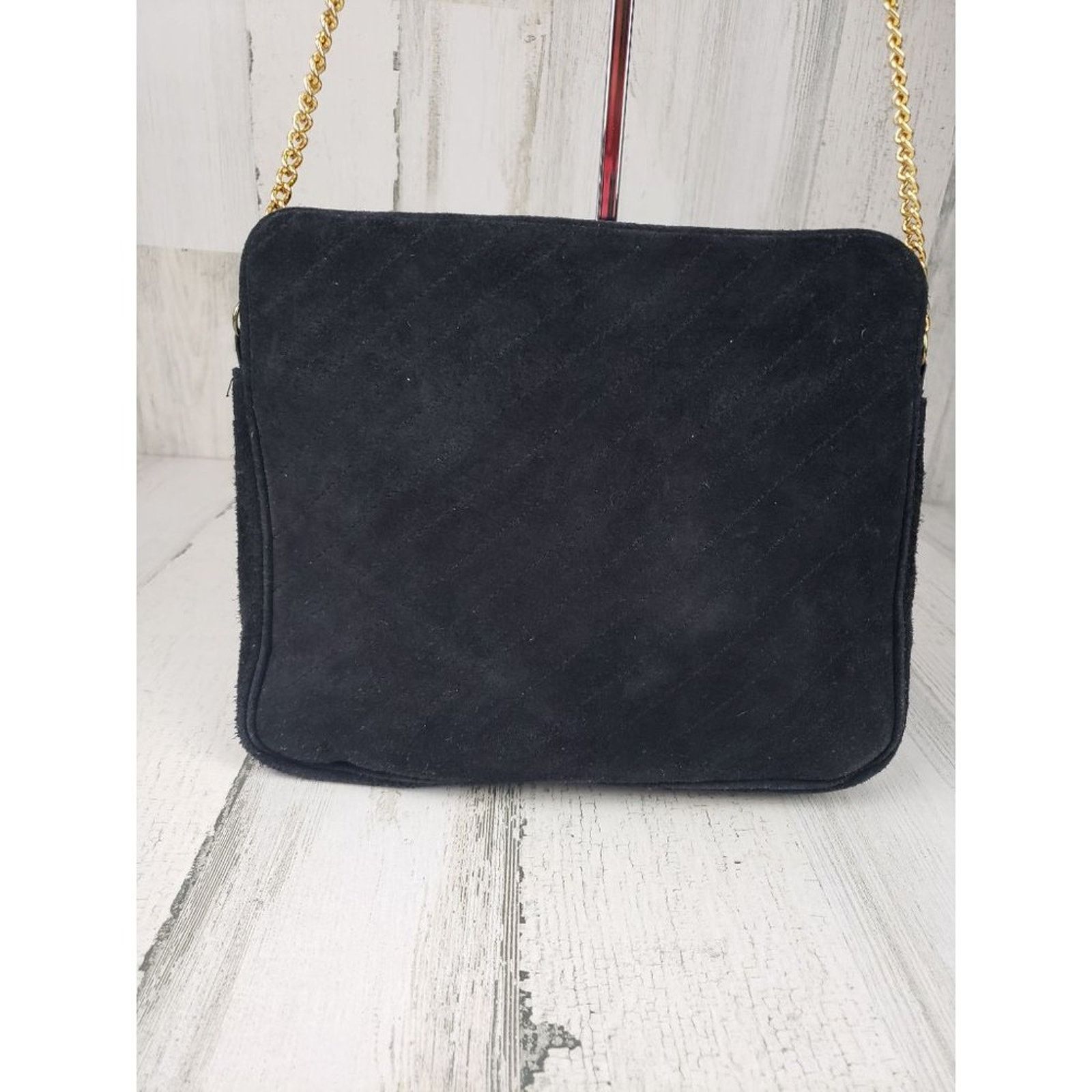 Other Gold-Chain Black Quilted Shoulder Bag Women's Purse Size ONE SIZE - 2 Thumbnail
