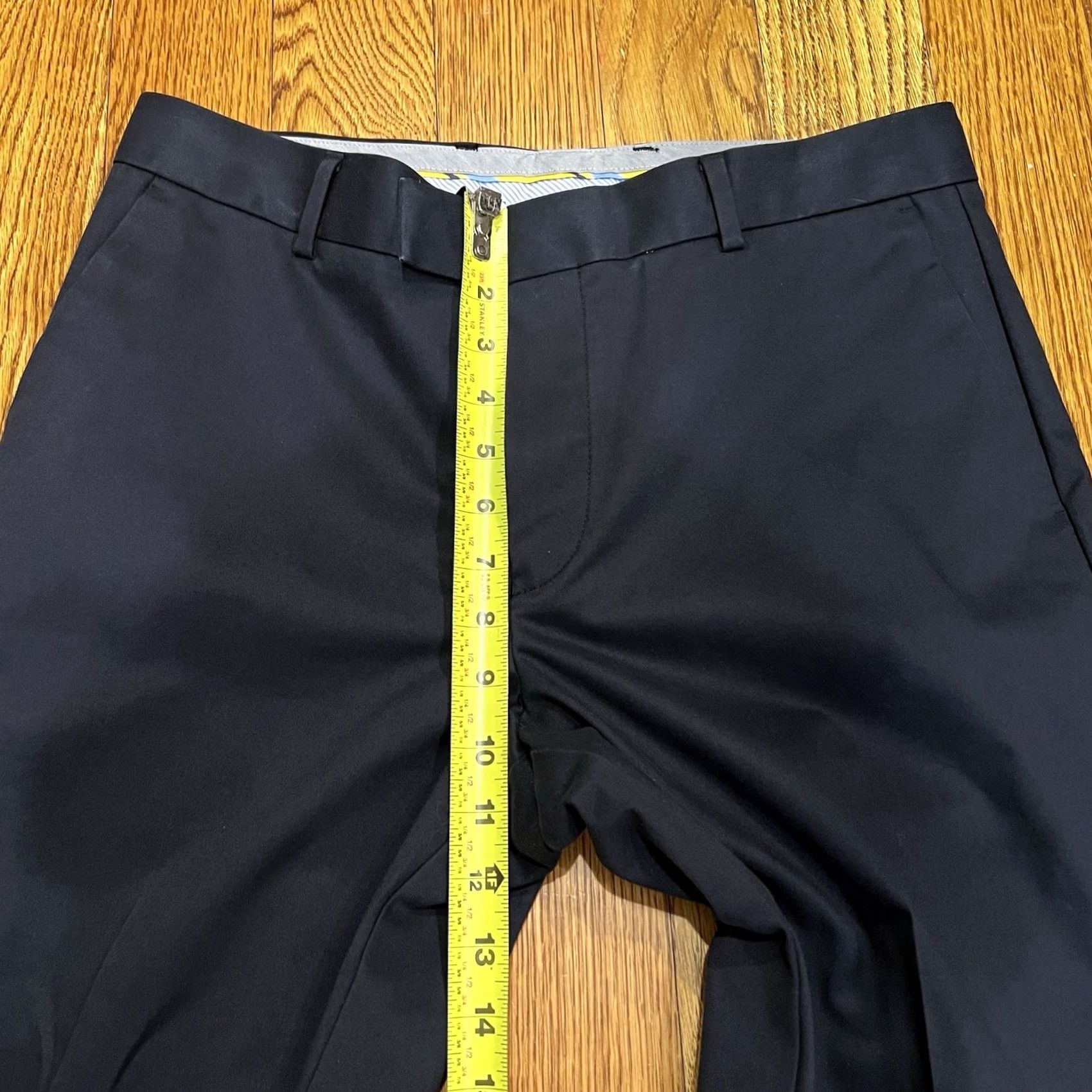 Charles Tyrwhitt Charles Tyrwhitt Pants Mens 32W 29L Black Slim Fit Non-Iron Chinos Cotton Calf Flat Front Classic Straight Leg Size US 32 / EU 48 - 7 Thumbnail