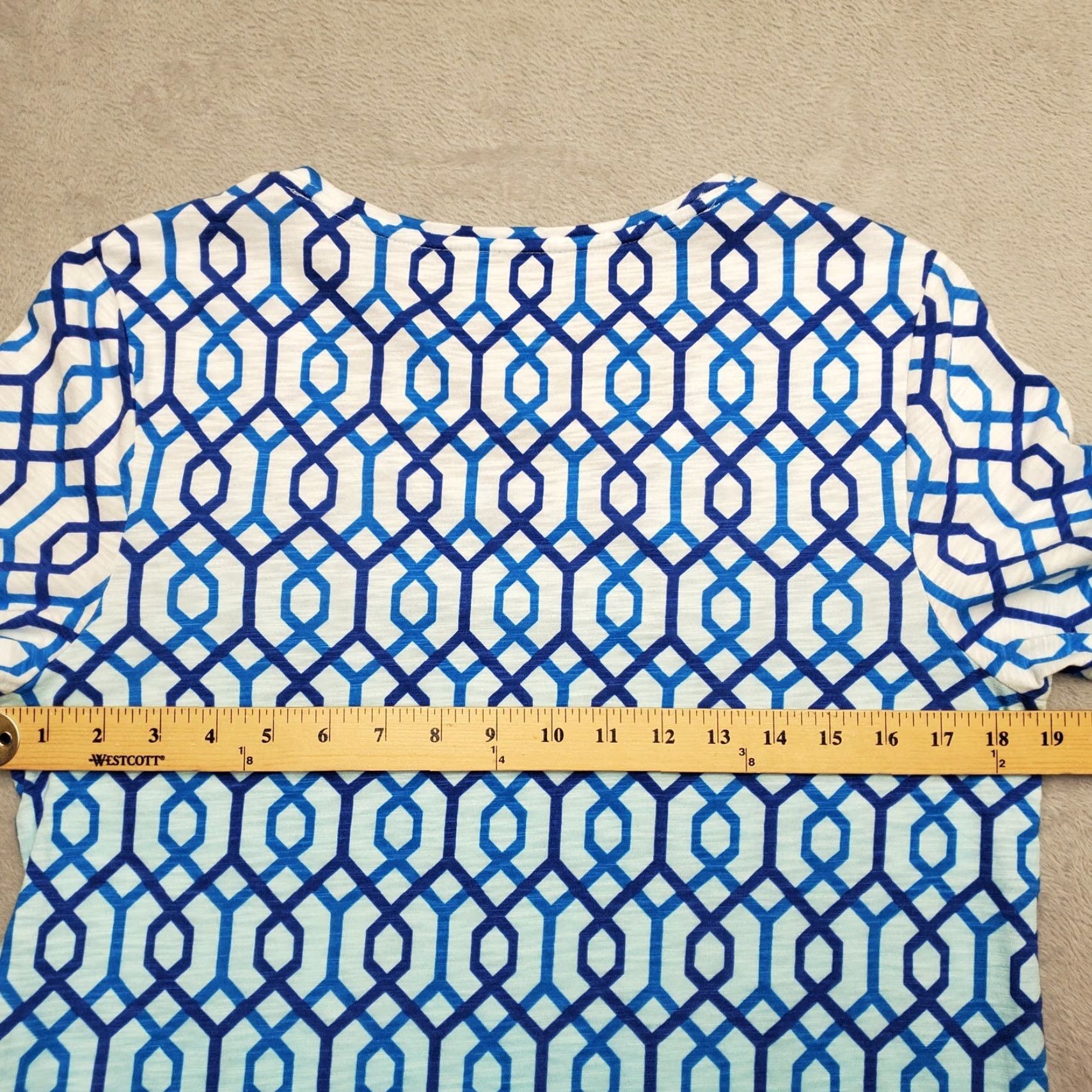 Vintage Chicos Shirt Womens US 8 Blue Ombre Geometric Performance Stretch Ultimate TEE Shirt XS? Size M / US 6-8 / IT 42-44 - 6 Thumbnail
