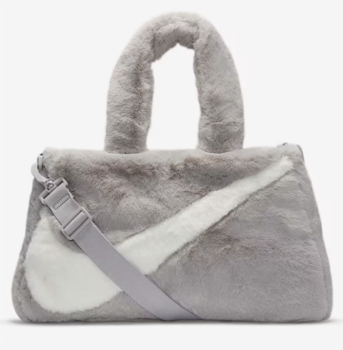 Nike Gray Nike Faux Fur Tote Bag Size ONE SIZE - 1 Thumbnail