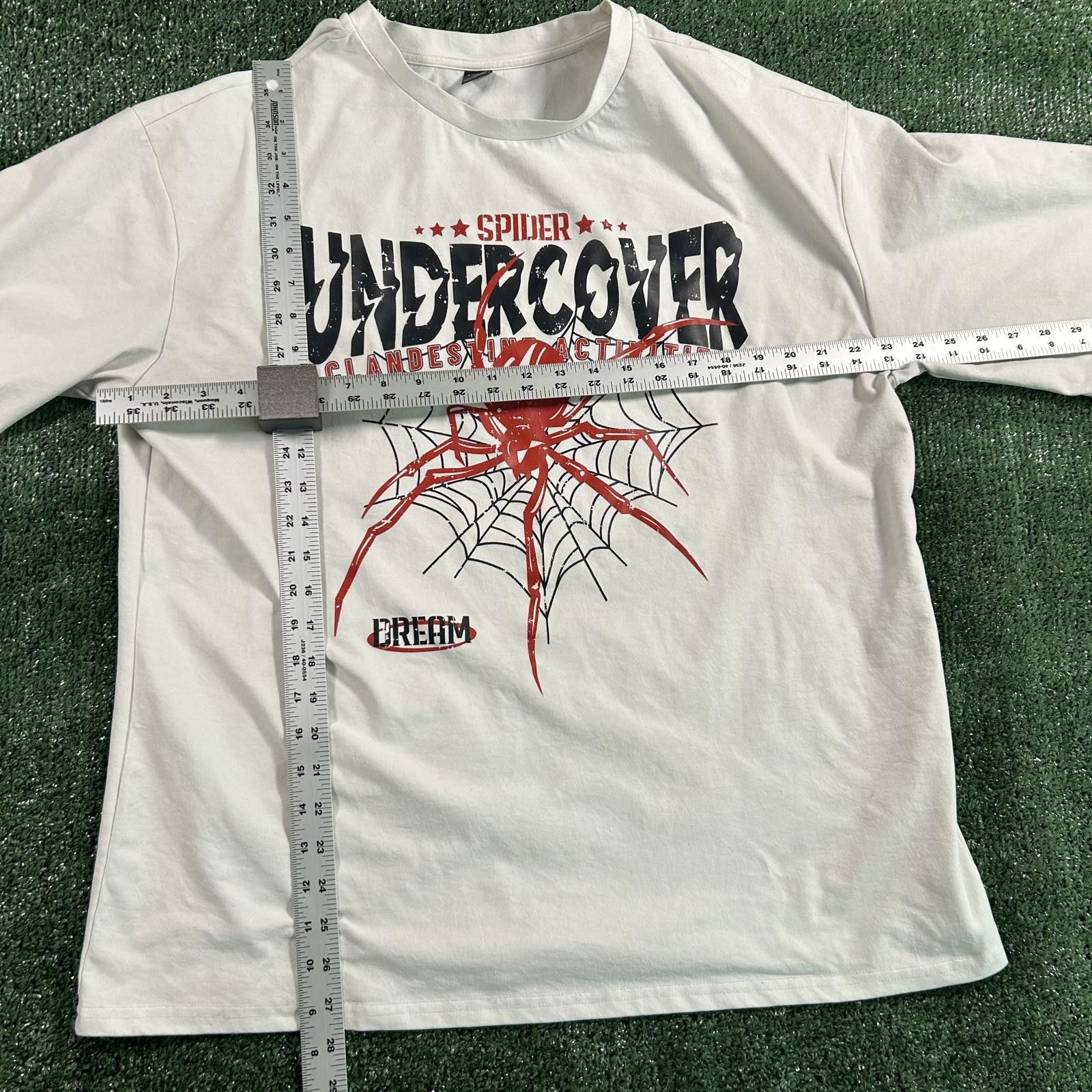 Shein SHEIN White Graphic T-Shirt with Red Spider Design. Large Size US L / EU 52-54 / 3 - 4 Thumbnail