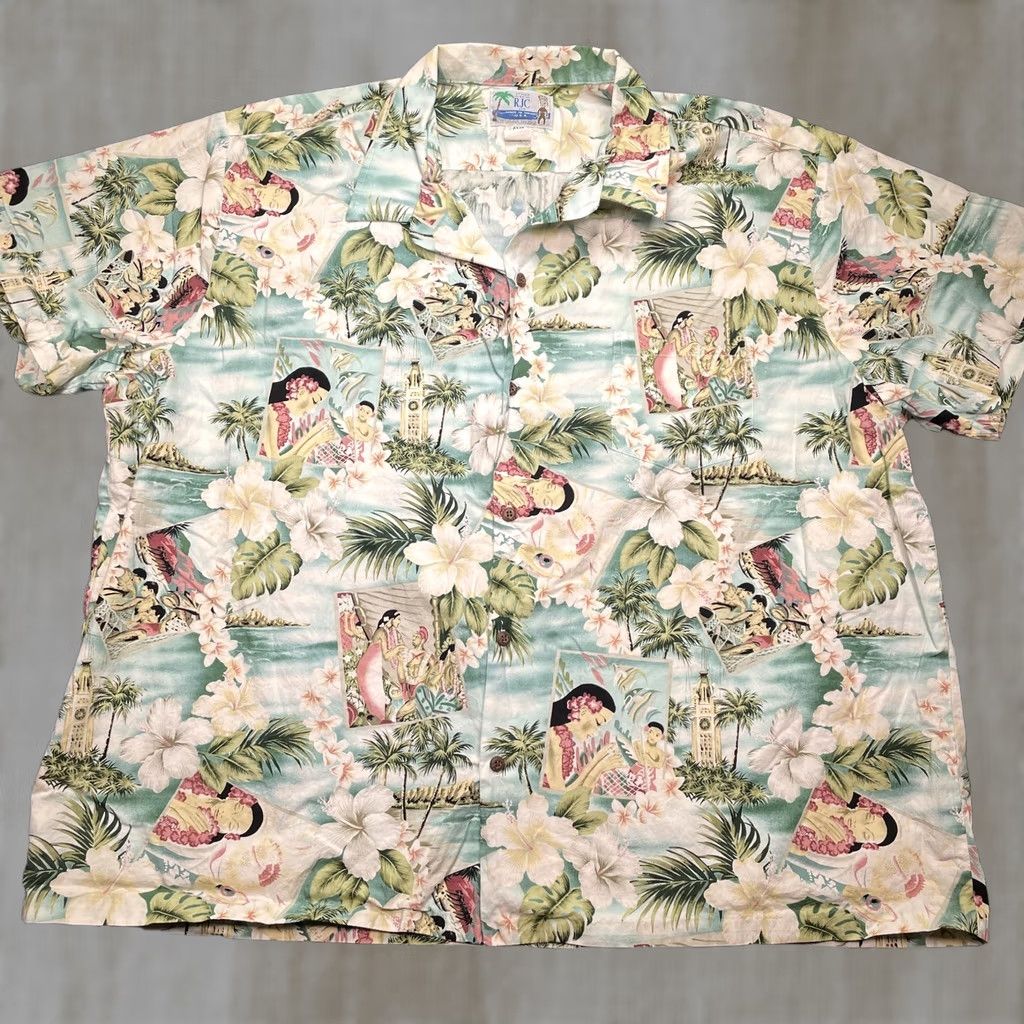 ALOHAS RJC Shirt Mens 4XL Hawaiian Aloha Cotton Short Sleeve Button Up Hawaii USA Multicolor Floral Size US XXL / EU 58 / 5 - 1 Thumbnail