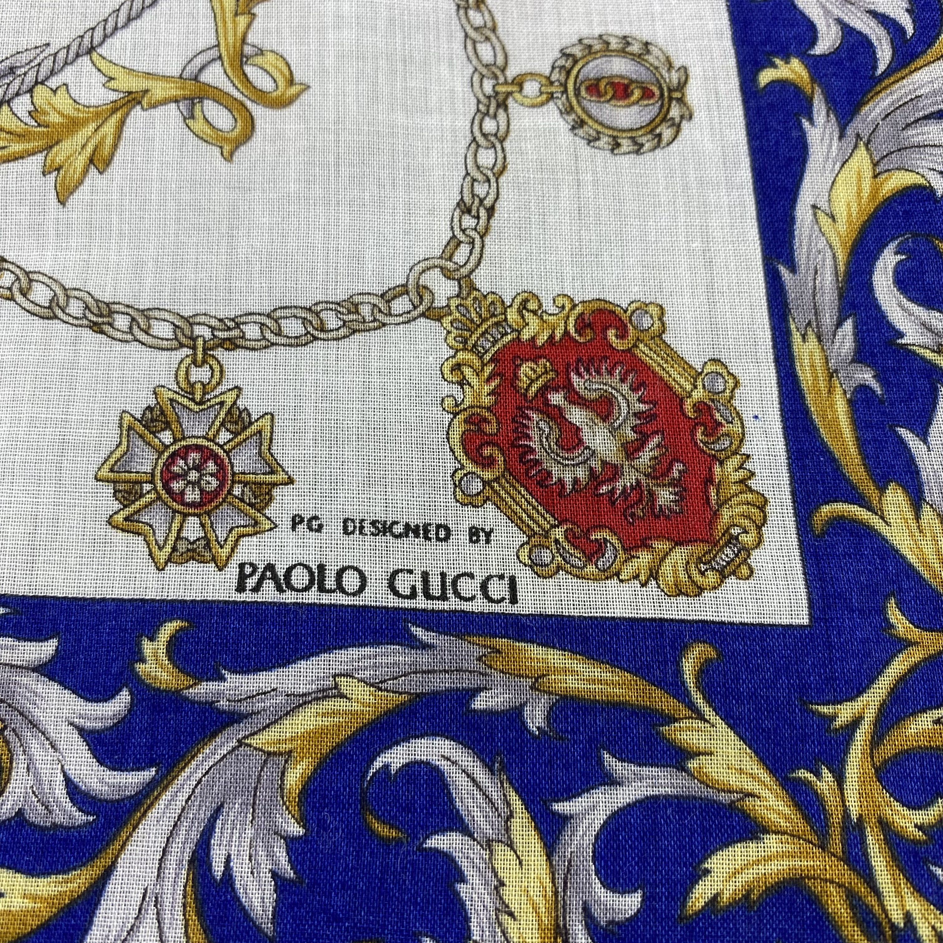 Paolo Gucci × Vintage Paolo Gucci Handkerchief / Bandana / Neckerchief-B1379 Size ONE SIZE - 5 Thumbnail