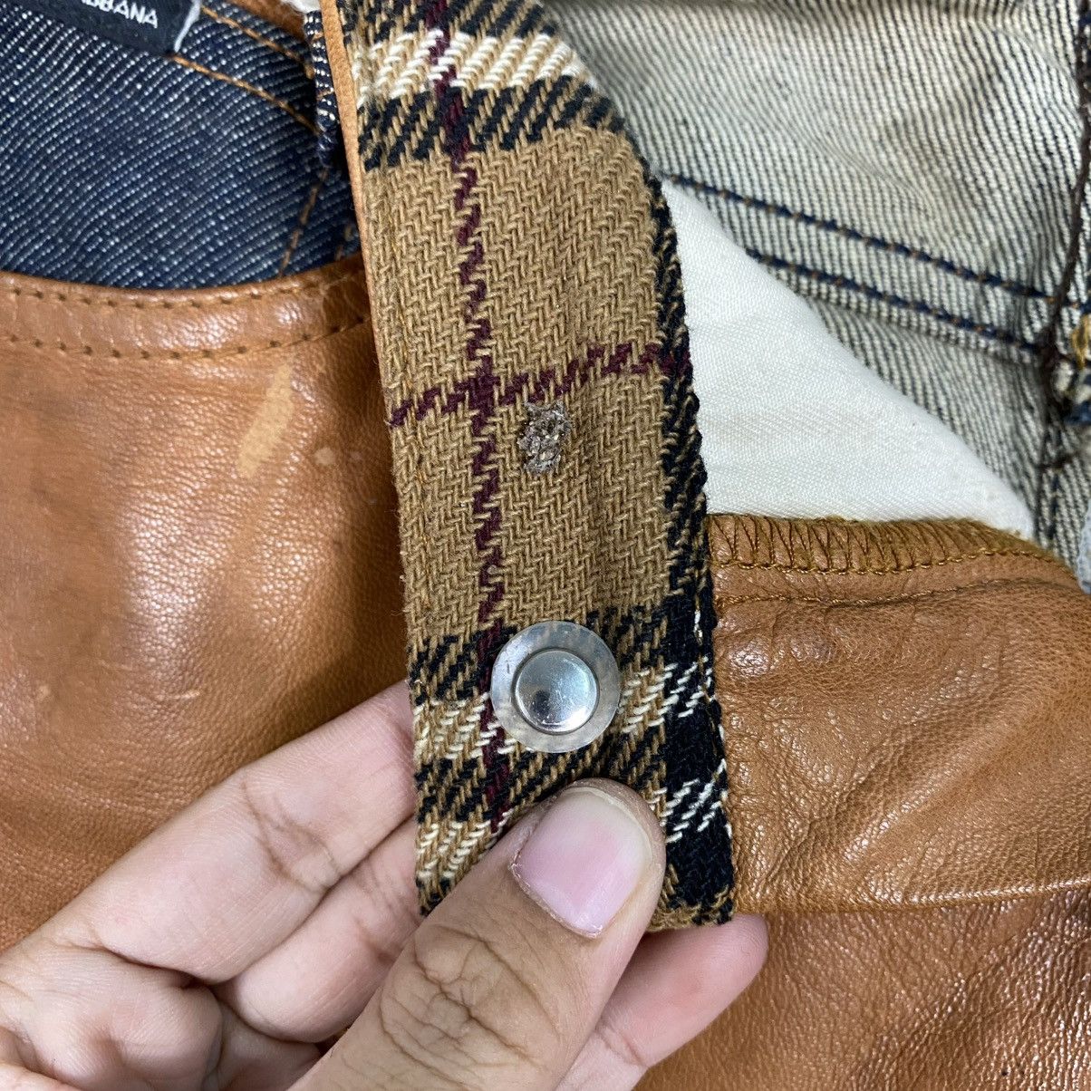 Dolce & Gabbana 🔥VINTAGE LEATHER & DENIM DOLCE GABBANA Size 28" / US 6 / IT 42 - 20 Thumbnail