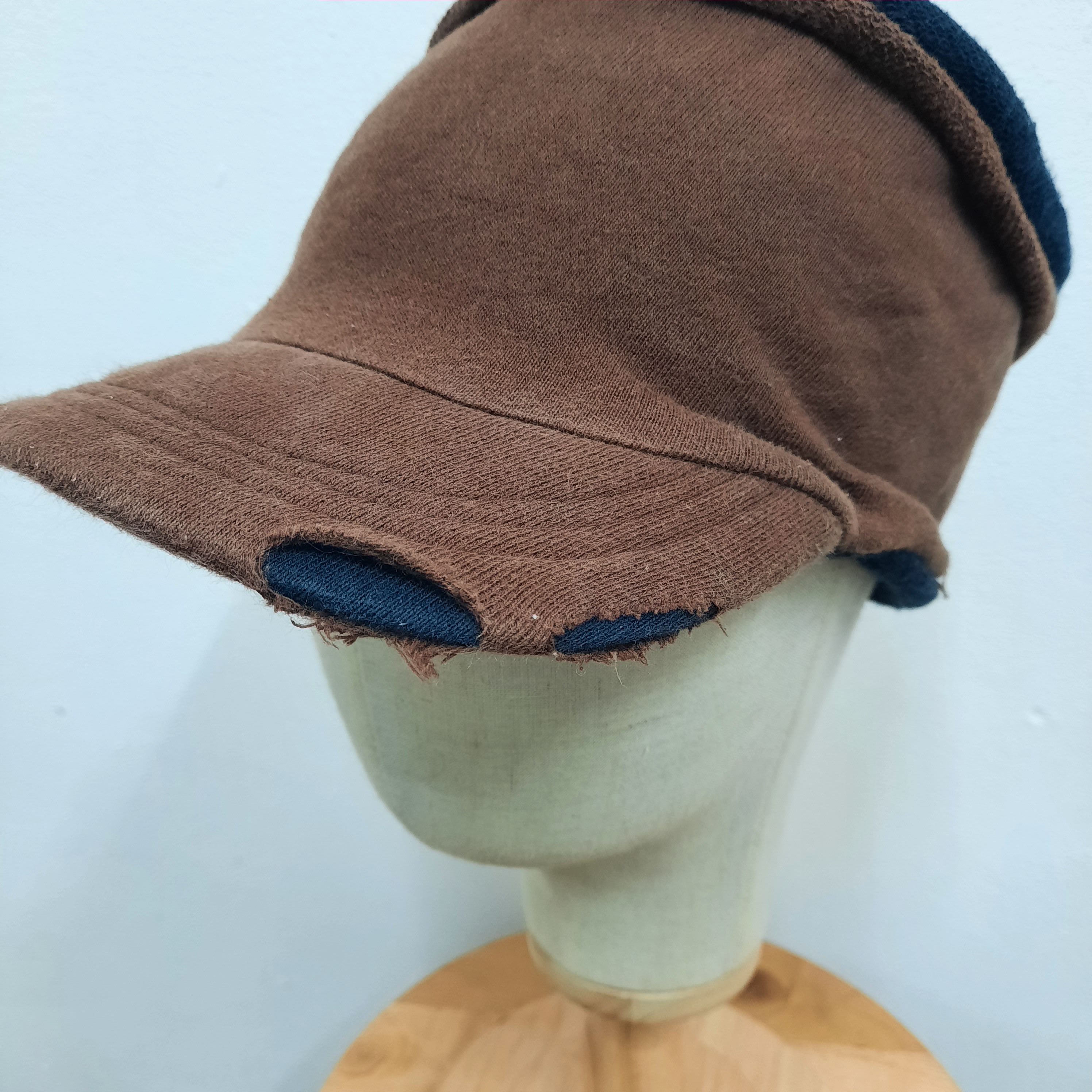 Japanese Brand 🕸 Harajuku style gothic punk distressed visor beanie cap Size ONE SIZE - 3 Thumbnail