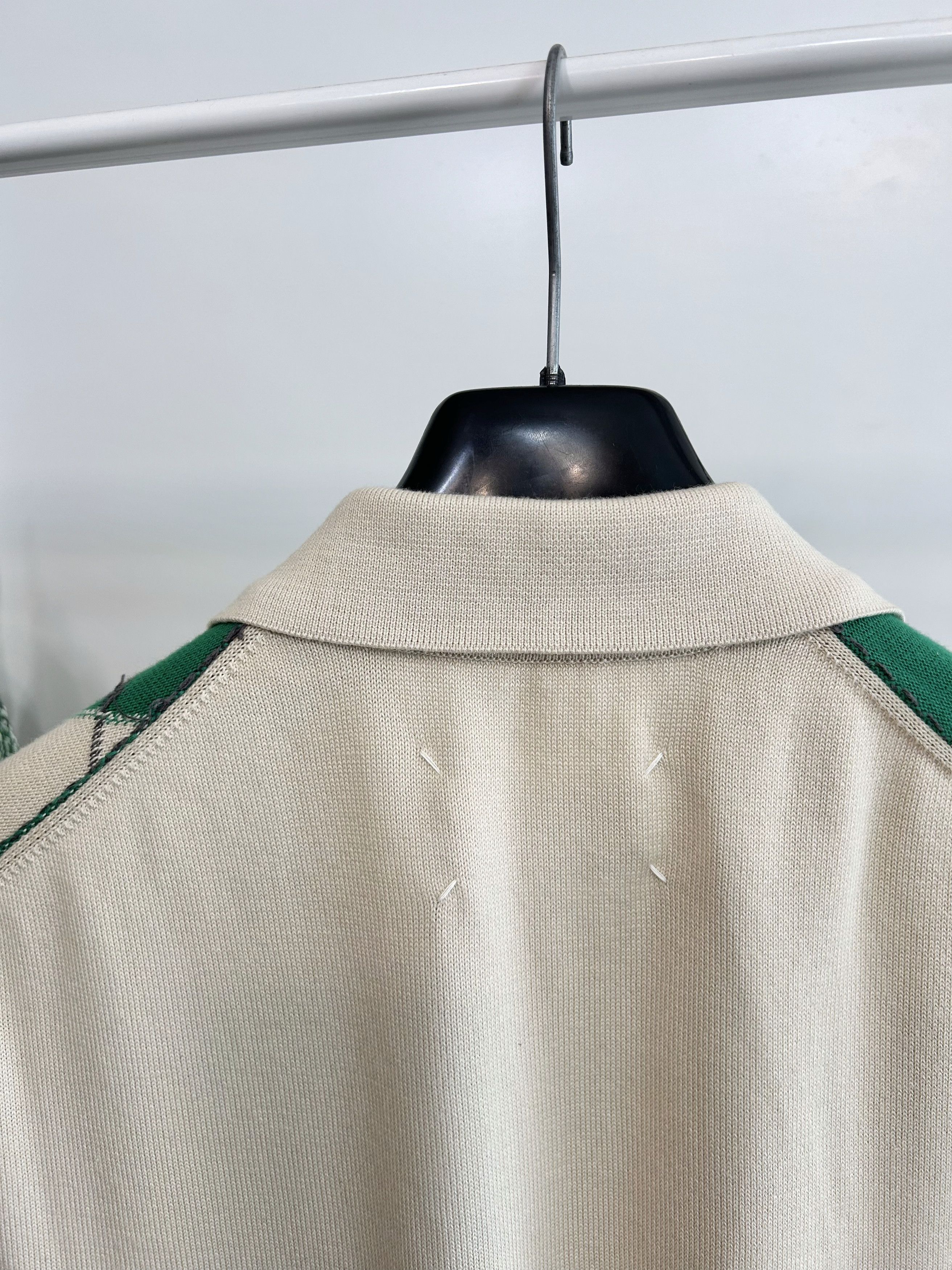 Maison Margiela MAISON MARGIELA Distressed Argyle Knit Polo Size US L / EU 52-54 / 3 - 8 Thumbnail