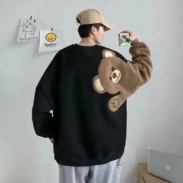 Japanese Brand Teddy Bear Harajuku Cartoon y2k style sweatshirt hoodie Size US L / EU 52-54 / 3 - 3 Thumbnail